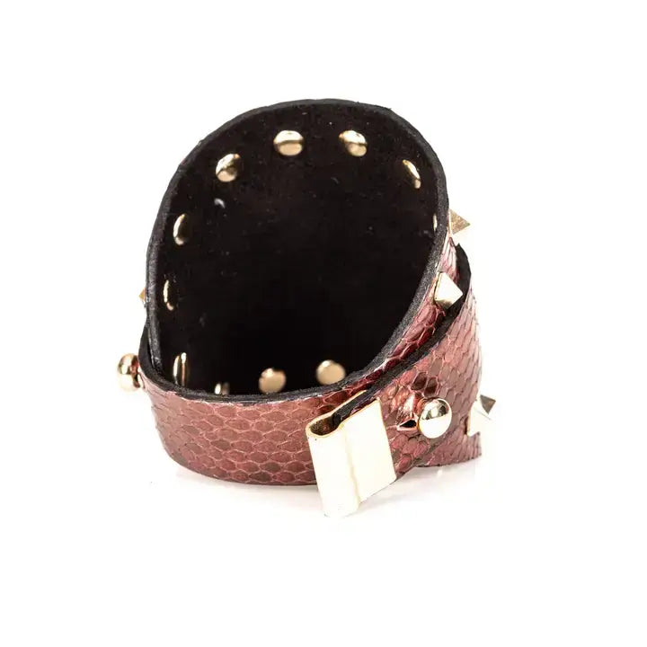 Serpent Rebel Cuff Metallic Python Leather Women’s Bracelet