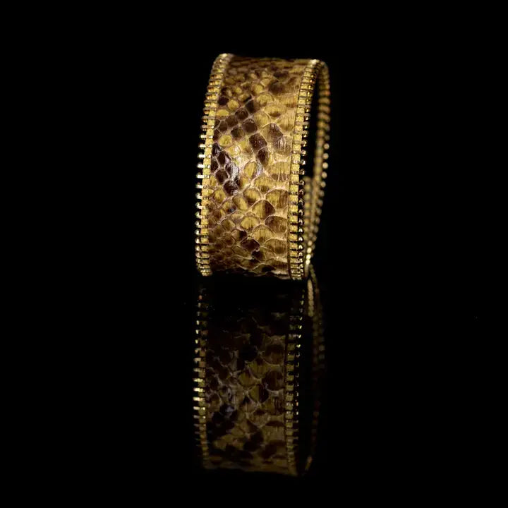 The Golden Python Luxe Leather Cuff