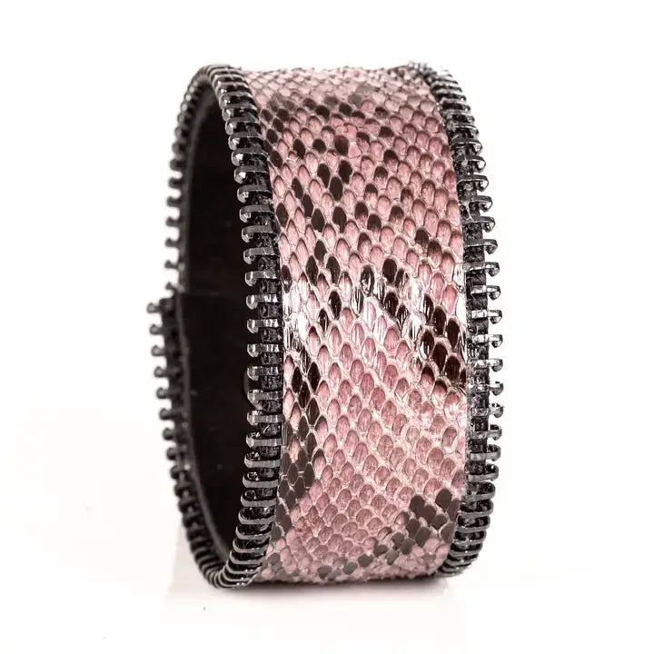 The Blush Venom Pink Python Leather Cuff