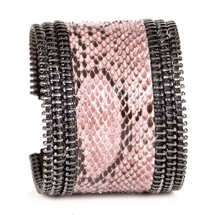 The Blush Python Double Edge Zip Cuff