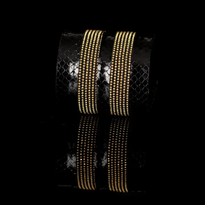 The Serpent Gold Dual Line Python Leather Cuff