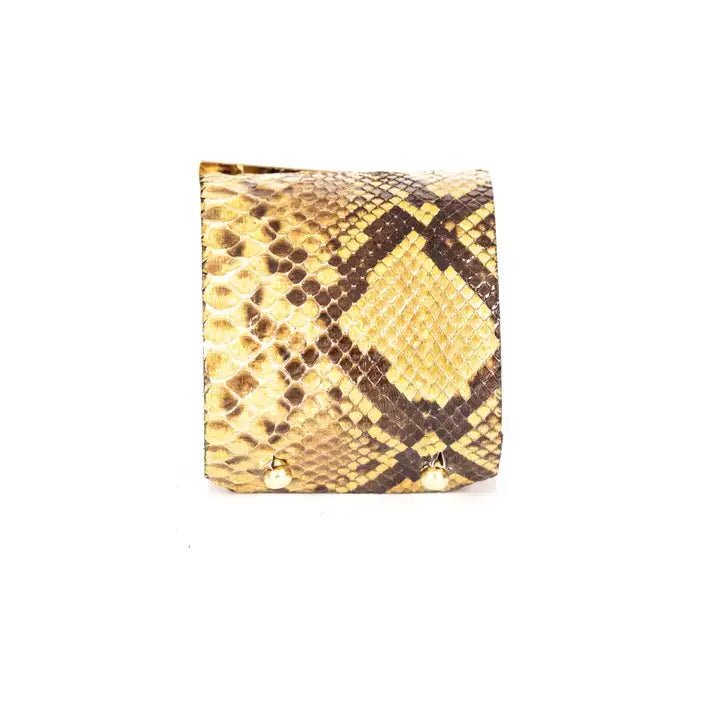 The Viper Strike Gold Python Leather Cuff