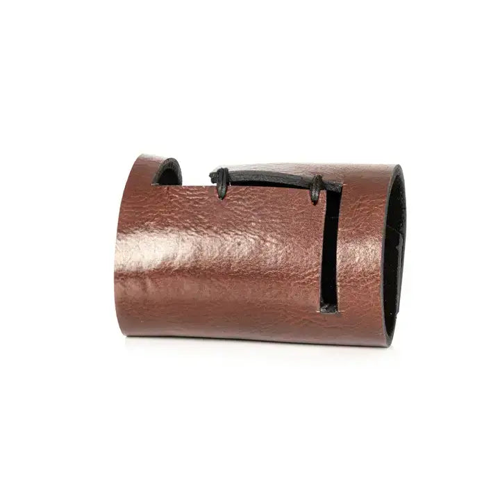 The Rusted Oath Brown Leather Cuff with Cut-Out Detailing
