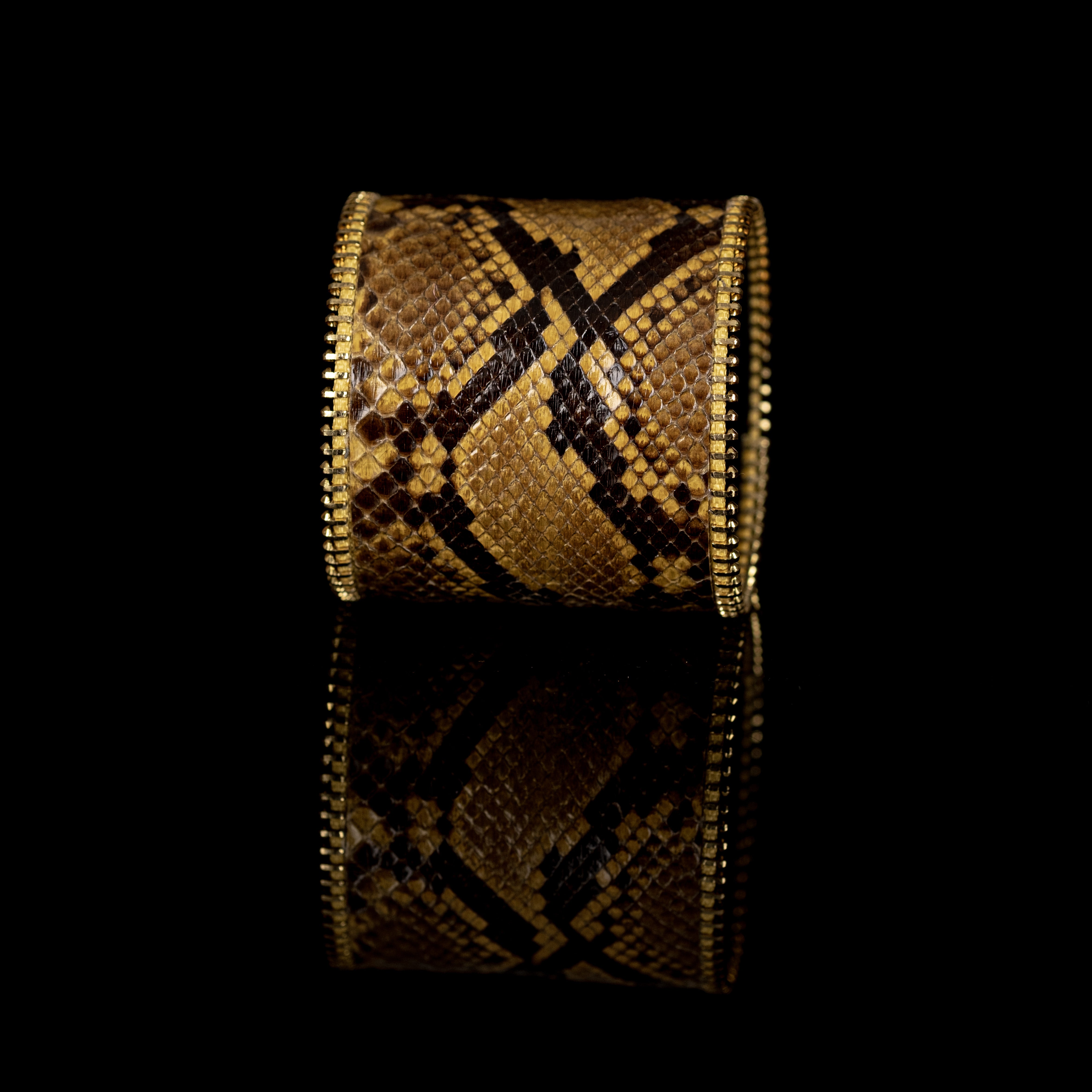The Golden Mirage Python Leather Cuff