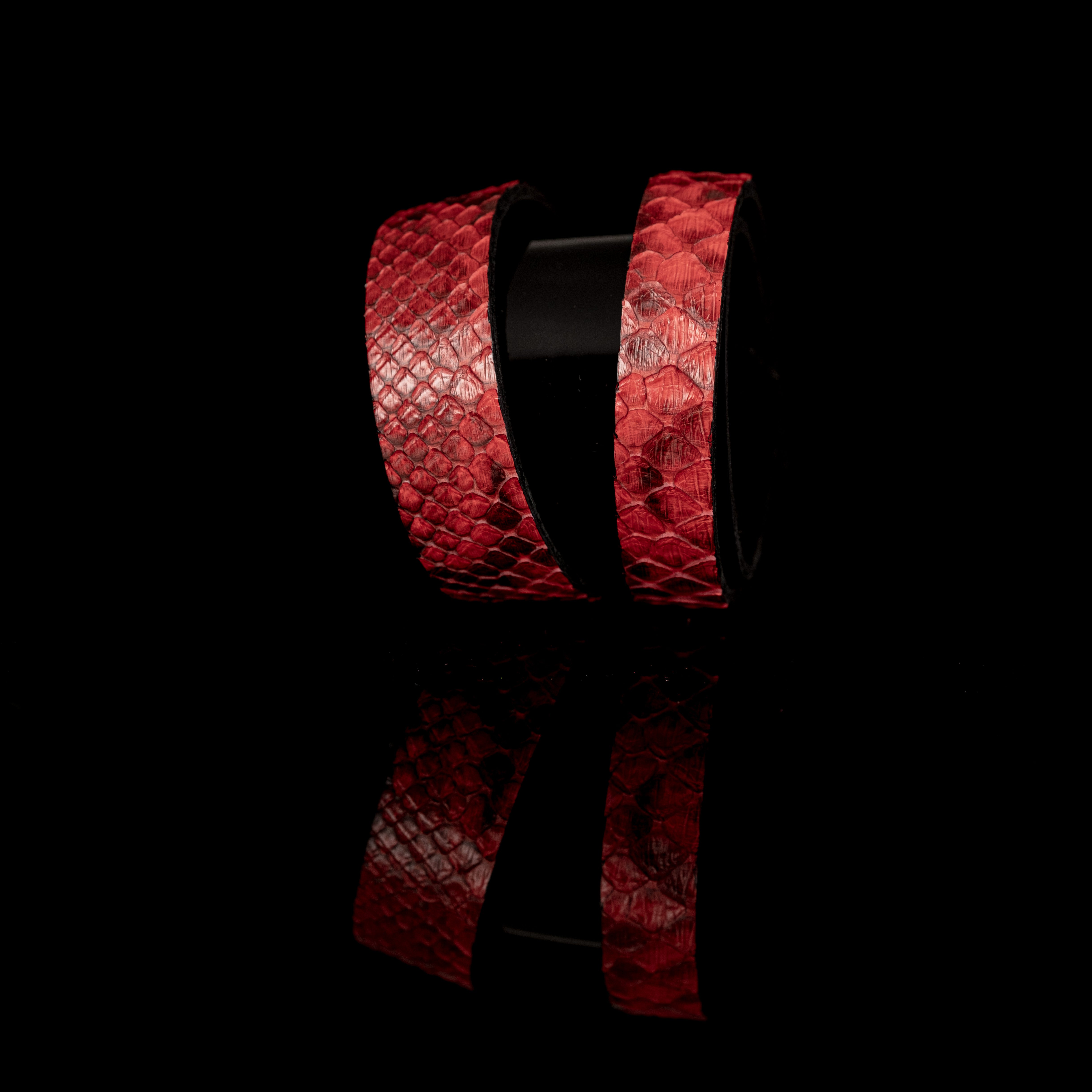 Inferno Wrap Red Python Leather Double Bracelet