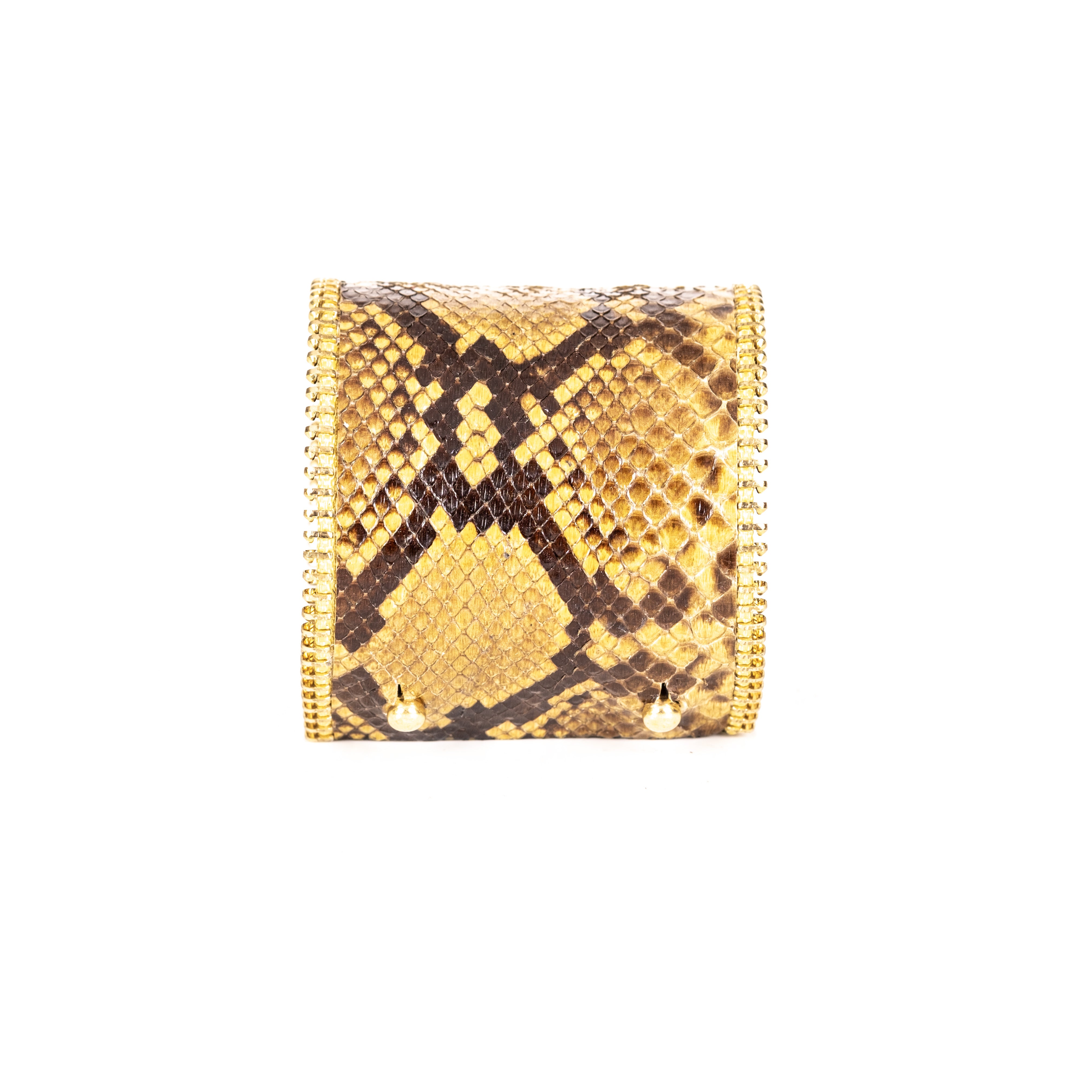 The Golden Mirage Python Leather Cuff