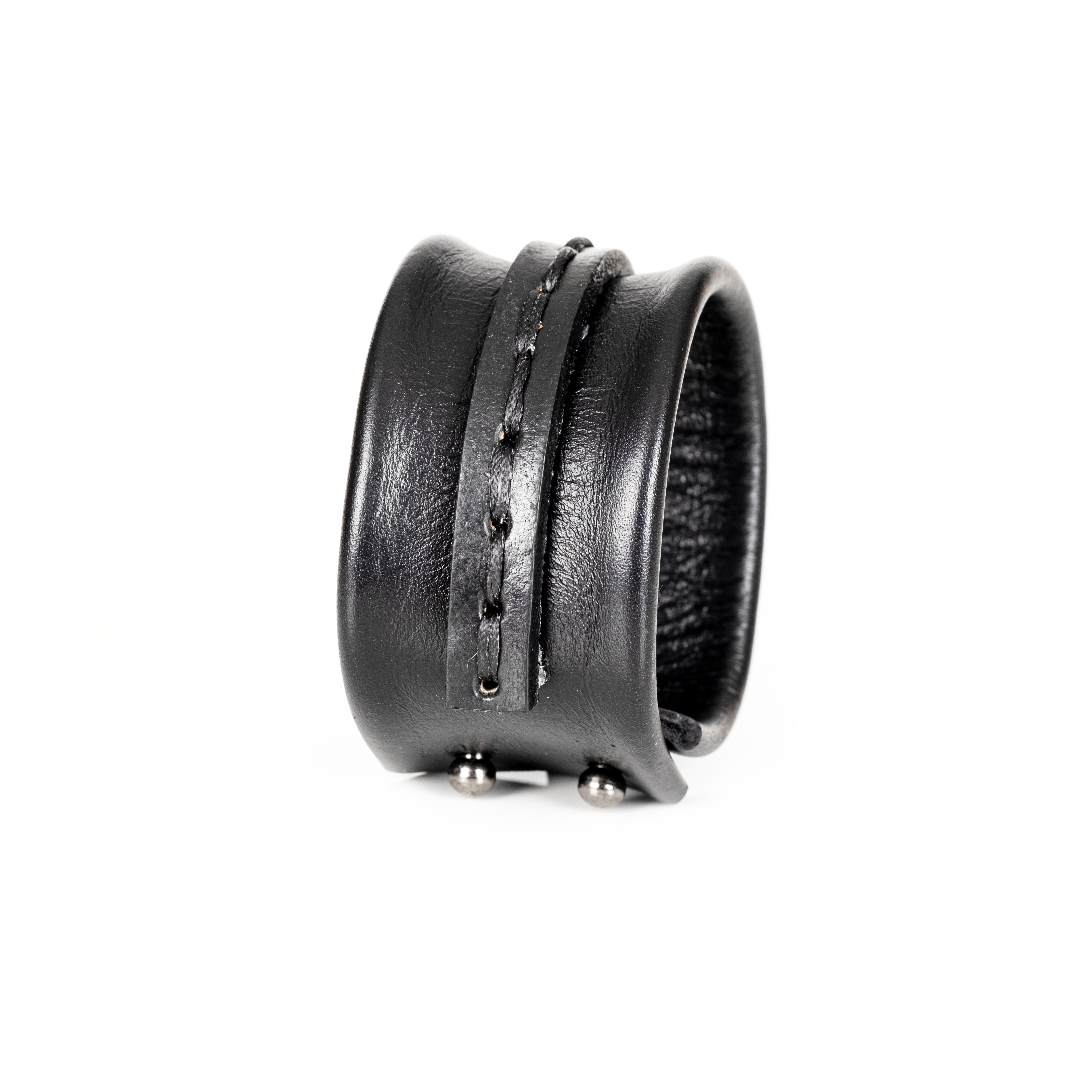 Men’s Black Padded Leather Cuff