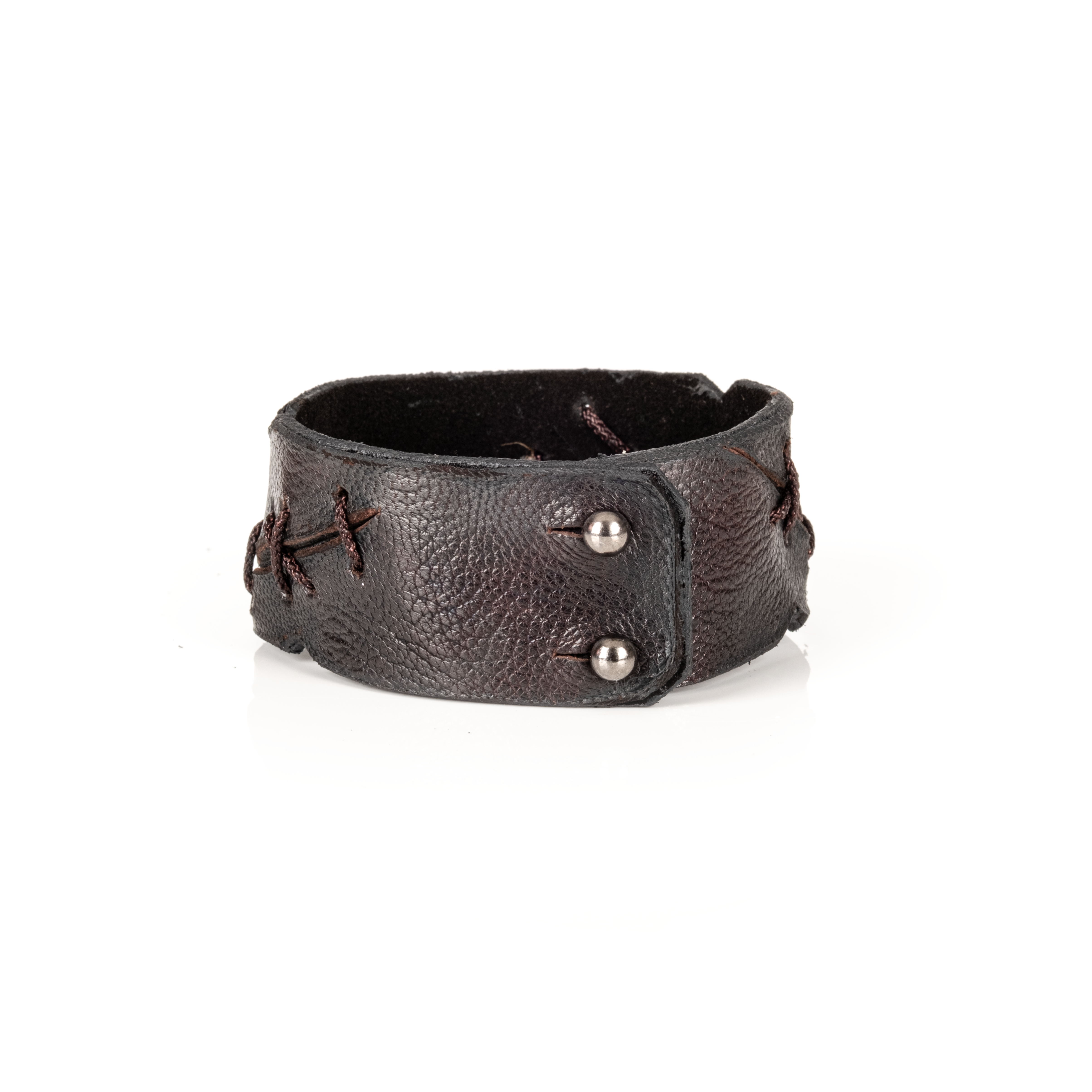 Outlaw Cross Leather Cuff Handcrafted Black Men’s Bracelet