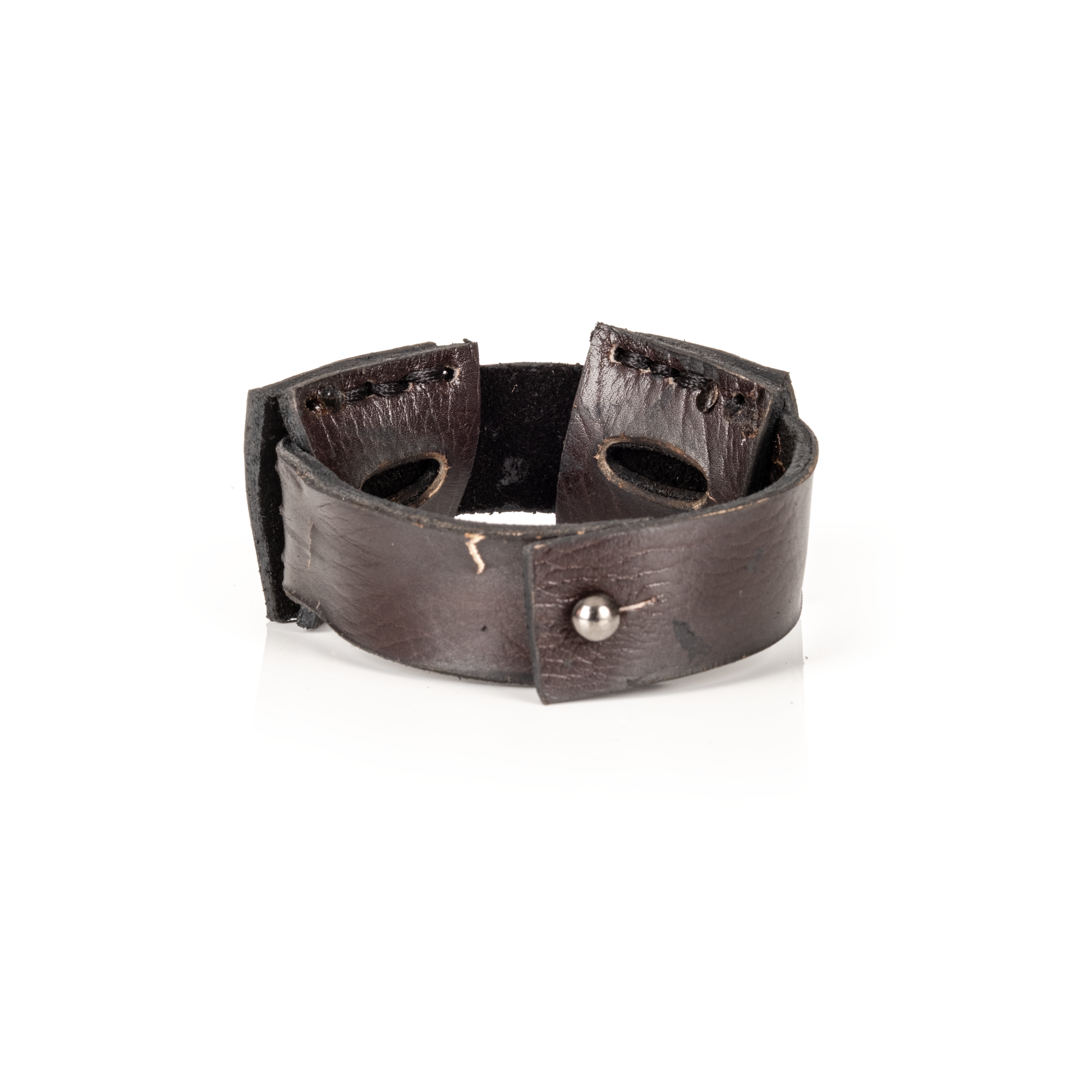 Vanguard Leather Cuff Handcrafted Dark Brown Men’s Bracelet