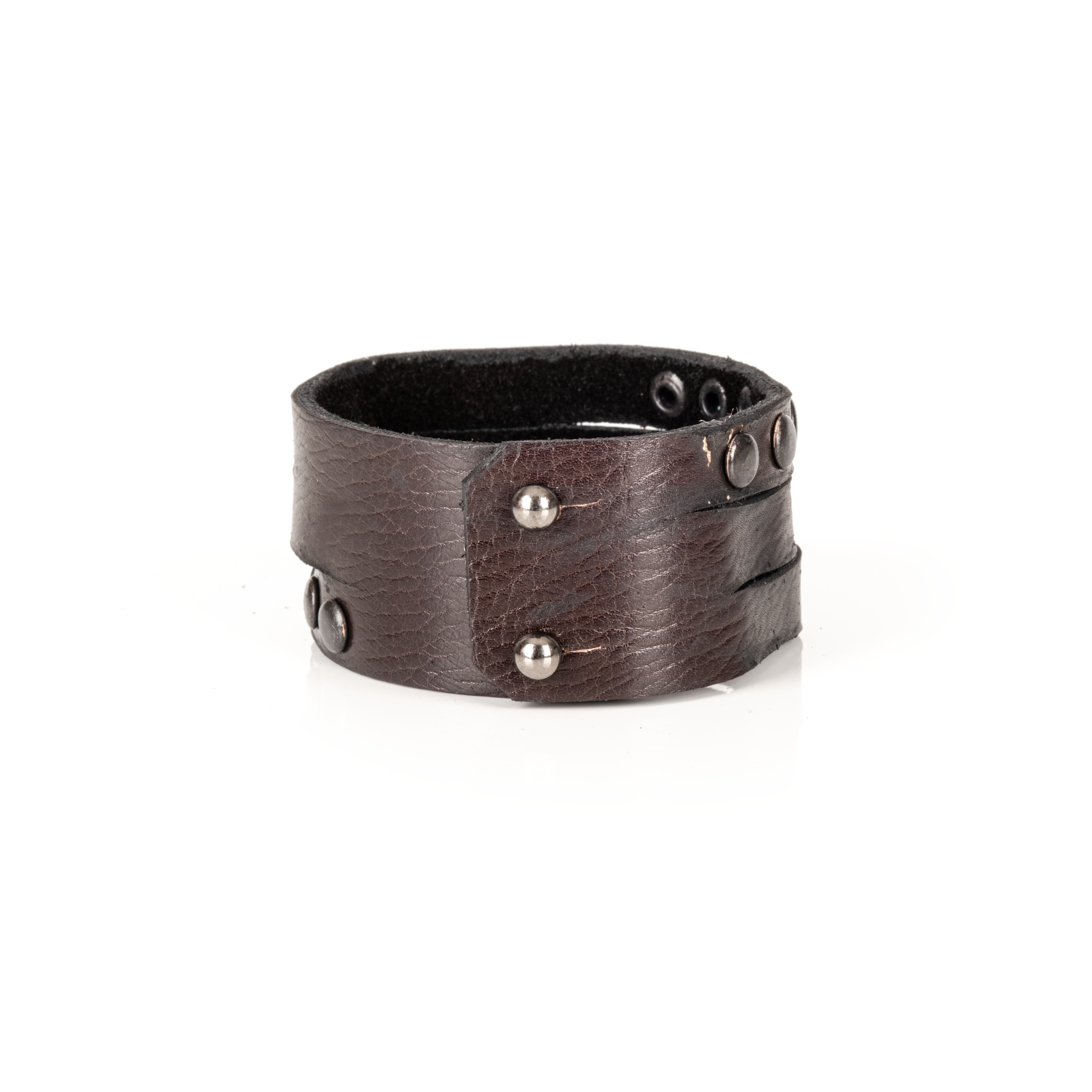 Rebel Stud Leather Cuff , Handcrafted Black Men’s Bracelet