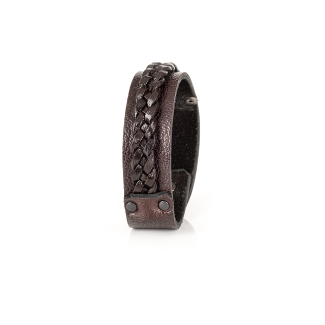 Braided Heritage Leather Cuff Handcrafted Men’s Bracelet
