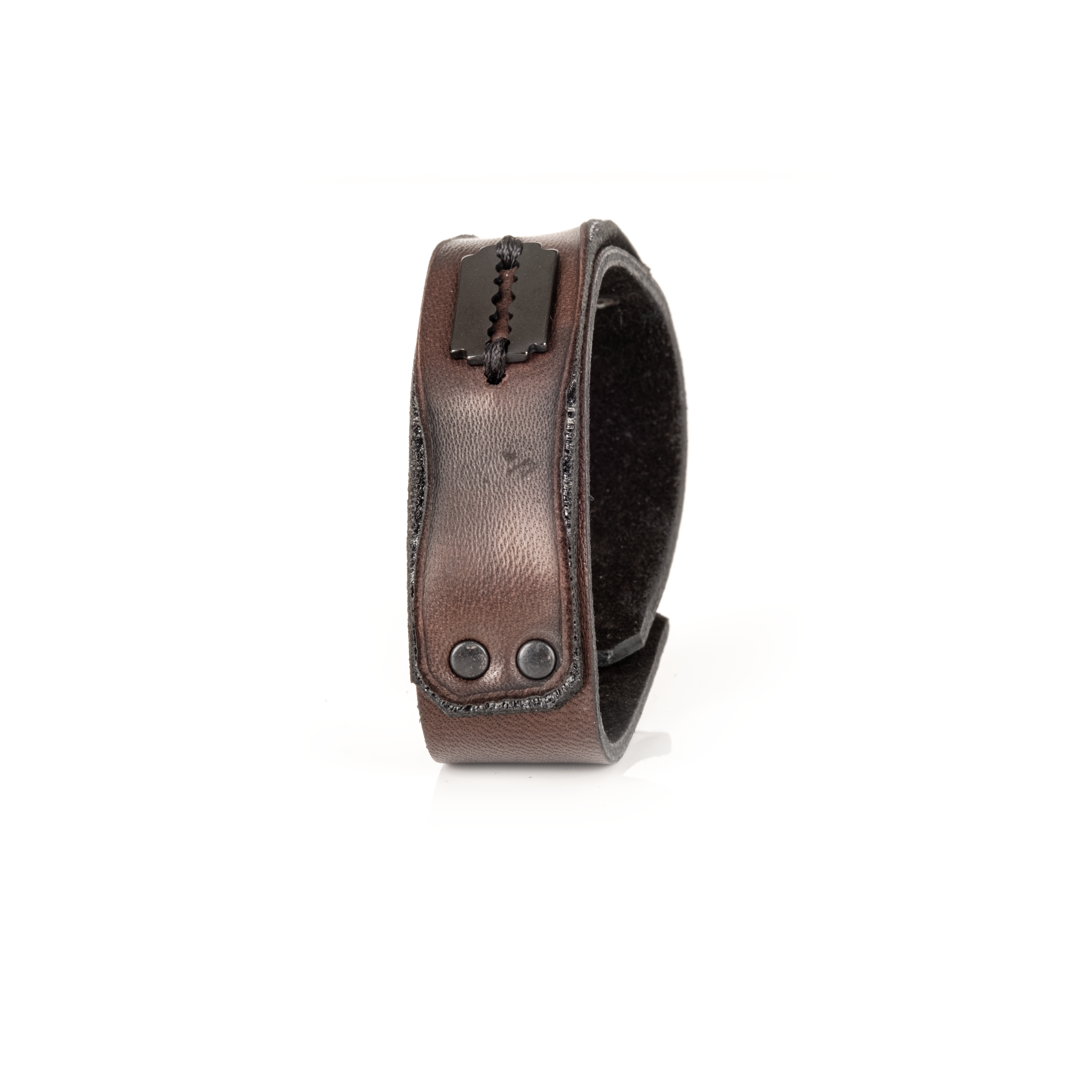 The Razor Edge Leather Cuff Handcrafted Men’s Bracelet