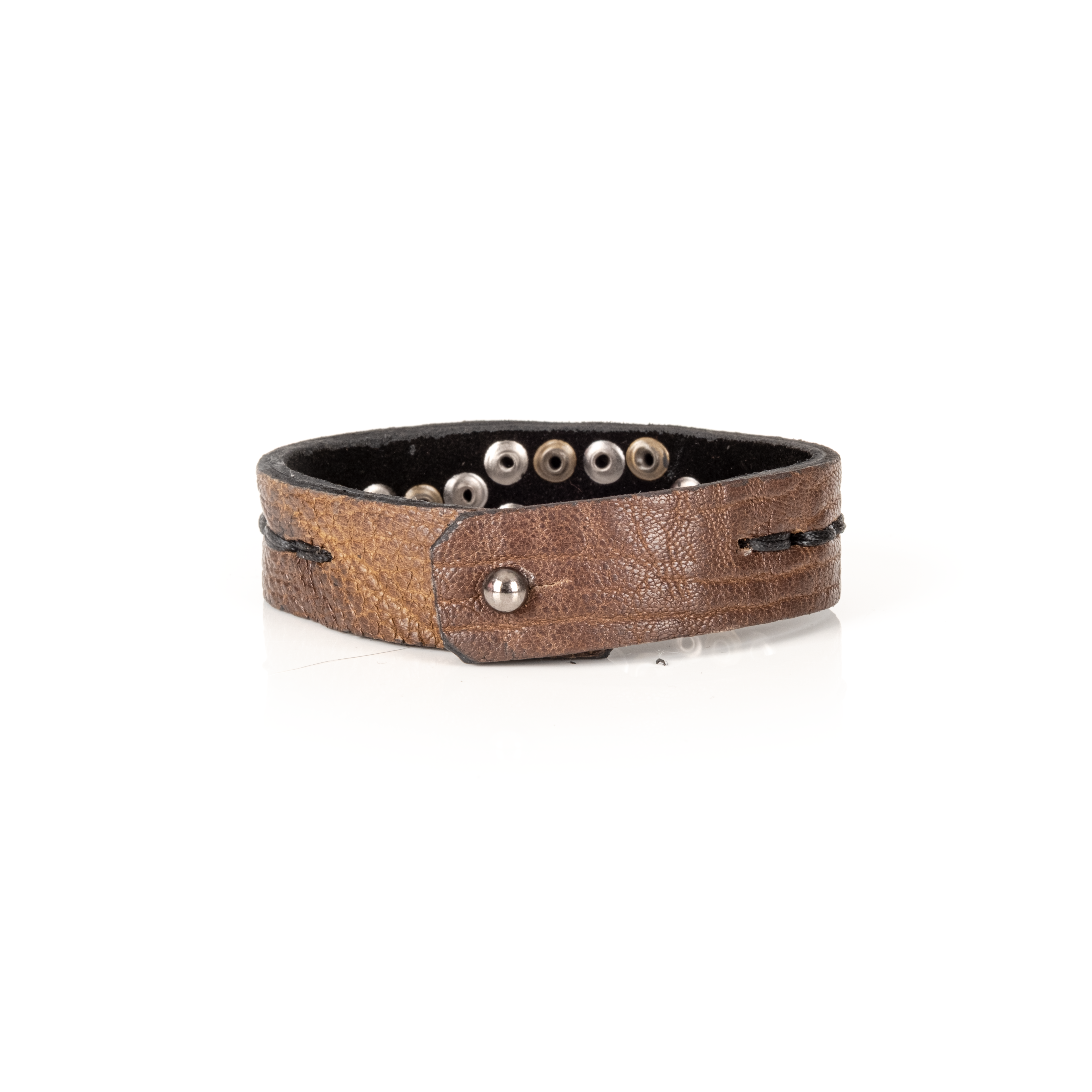Urban Stud Leather Cuff Handcrafted Brown Men’s Bracelet