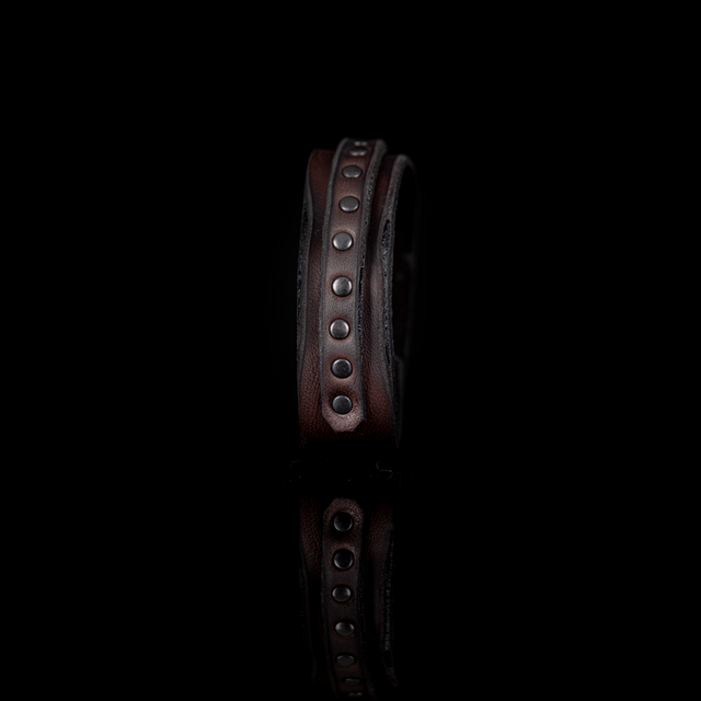 The Rebel Stud Leather Cuff Handcrafted Men’s Bracelet