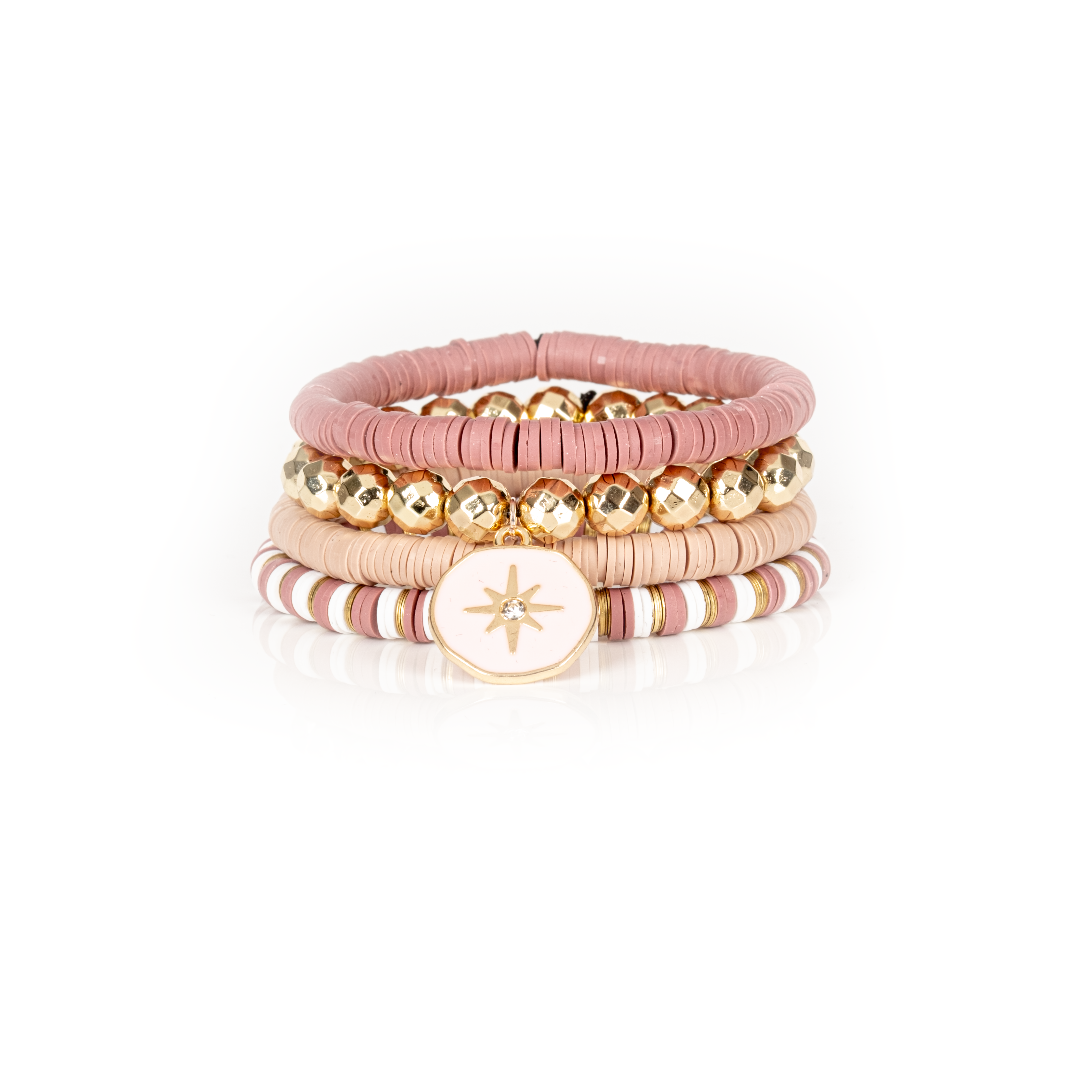 Celestial Muse Blush & Gold Bracelet Set