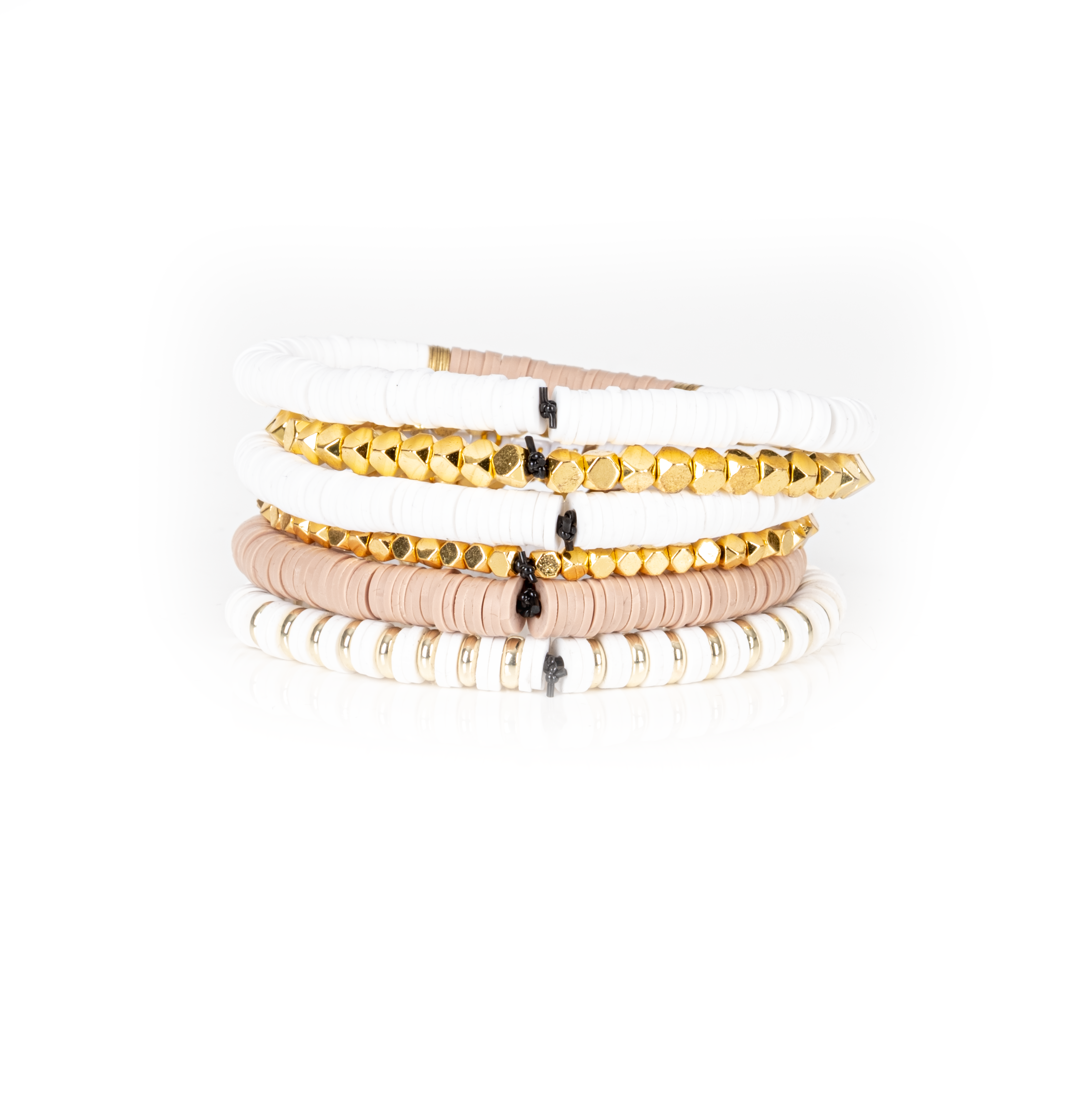 Layered Bead Stack Bracelet Amore Gold