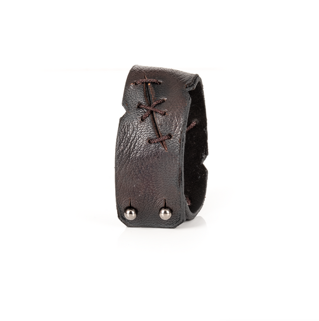 Outlaw Cross Leather Cuff Handcrafted Black Men’s Bracelet