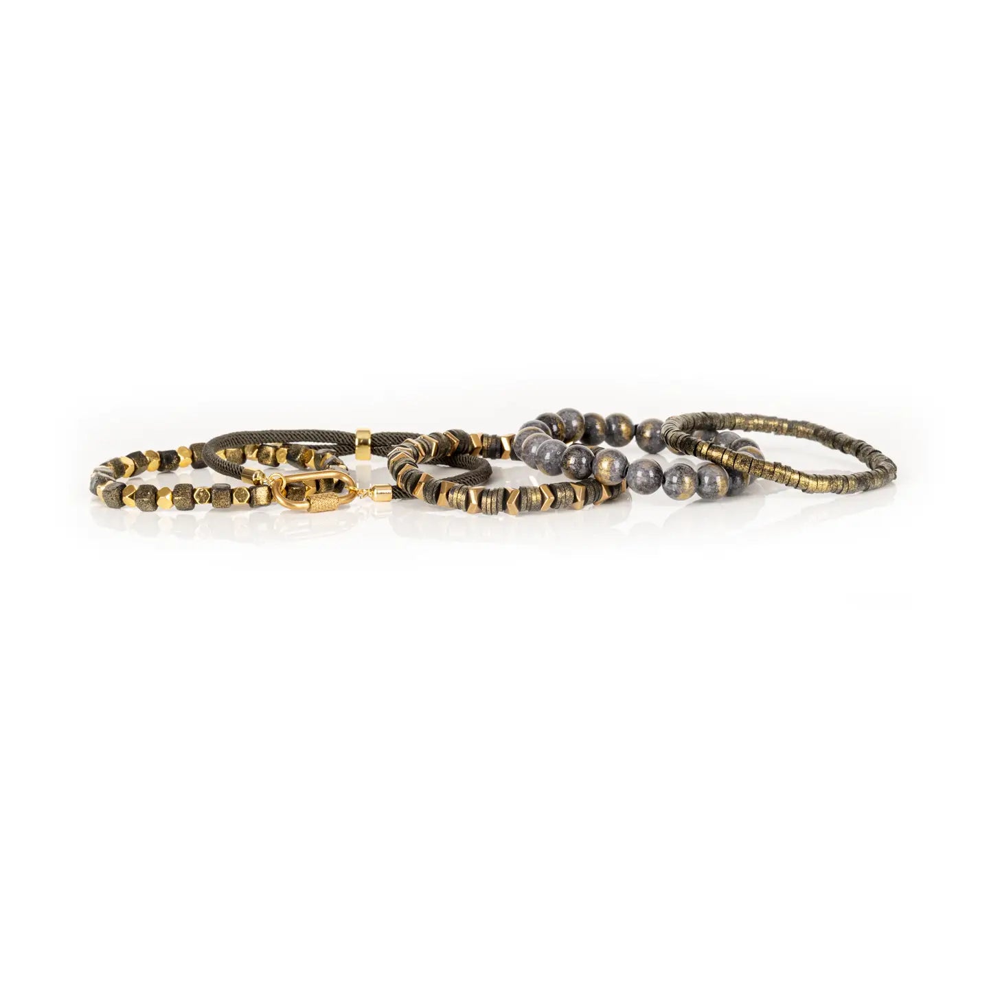 Ash & Gold Authority Bead Stack Bracelet