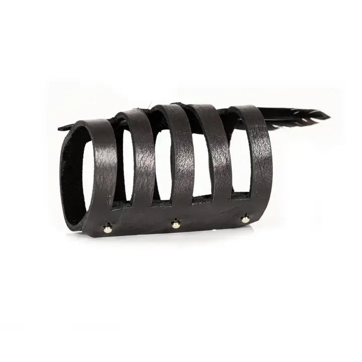 Caged Leather Feather Cuff