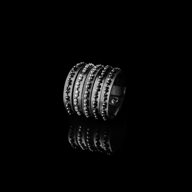 Leather bracelet The Zircon Twirl