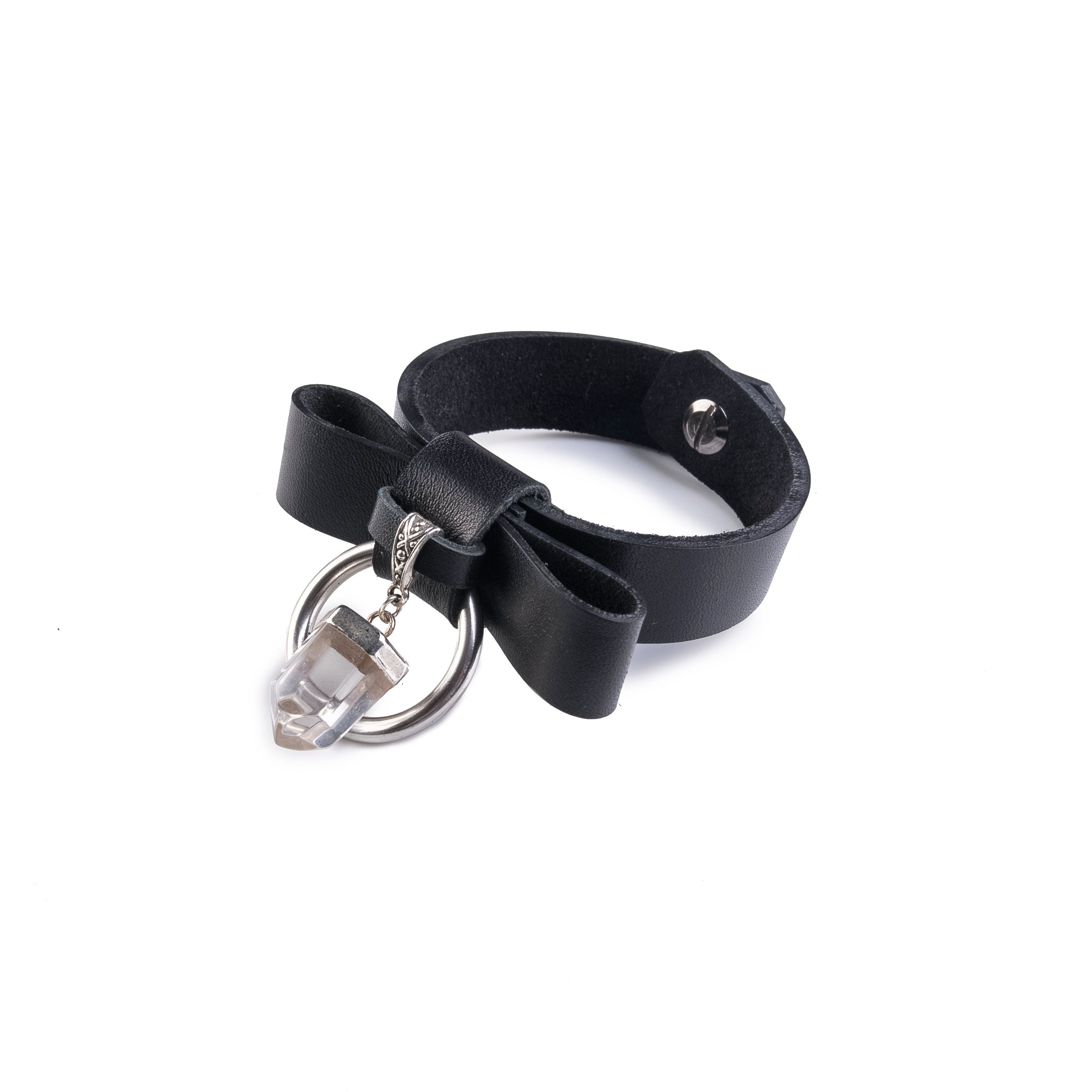 Leather bracelet The Violet Devotion