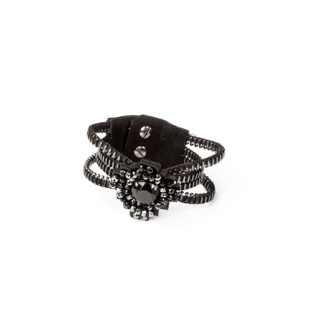 Leather bracelet new The Amethyst Petal