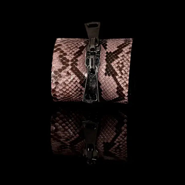 The Blush Zip Pink Python Leather Cuff