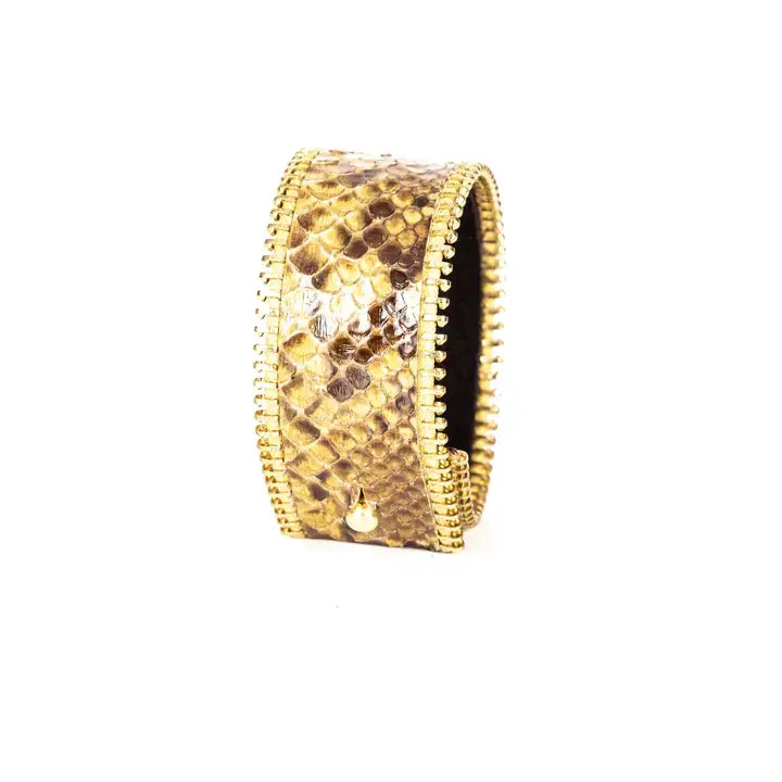 The Golden Python Luxe Leather Cuff