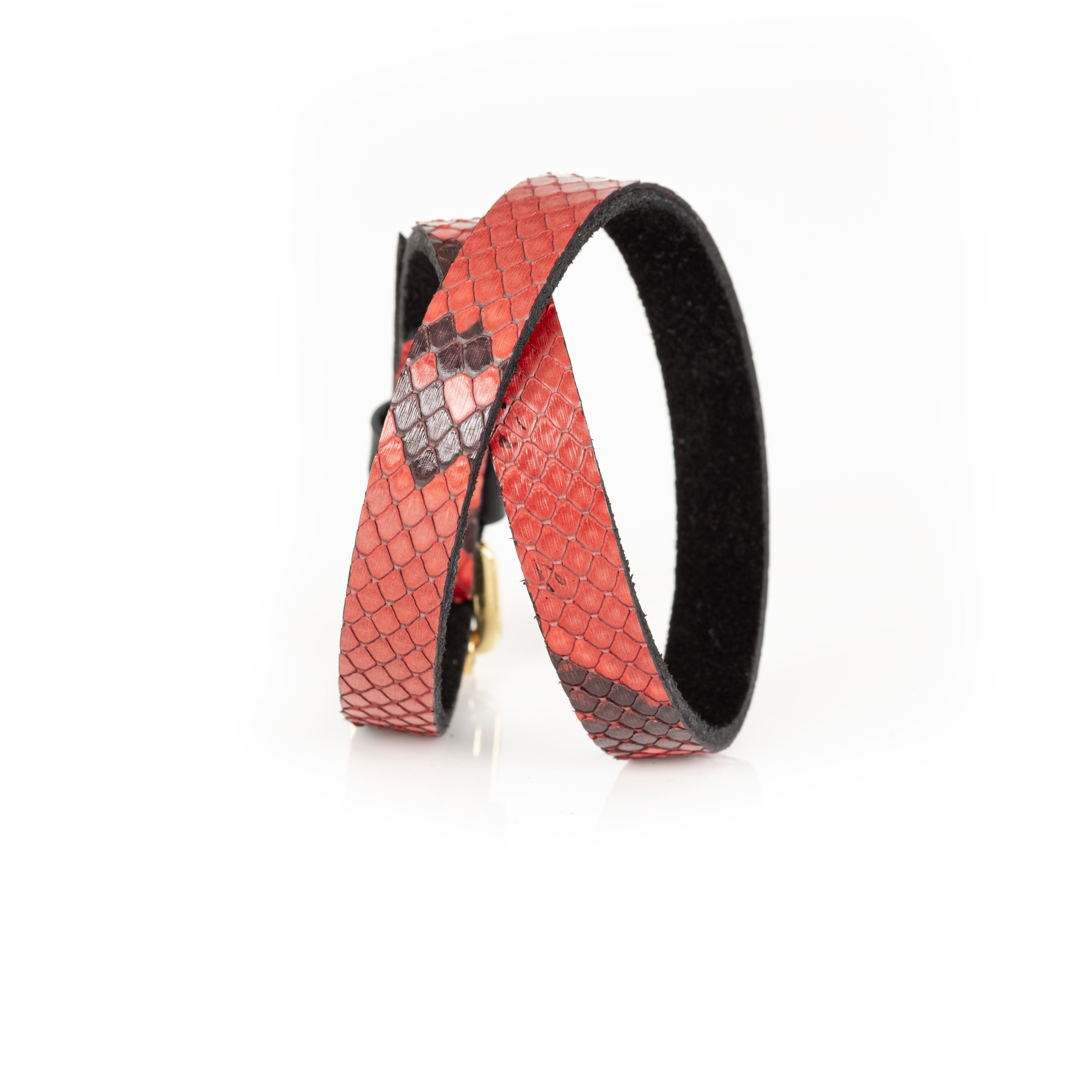 Scarlet Serpent Wrap Red Python Leather Women’s Bracelet