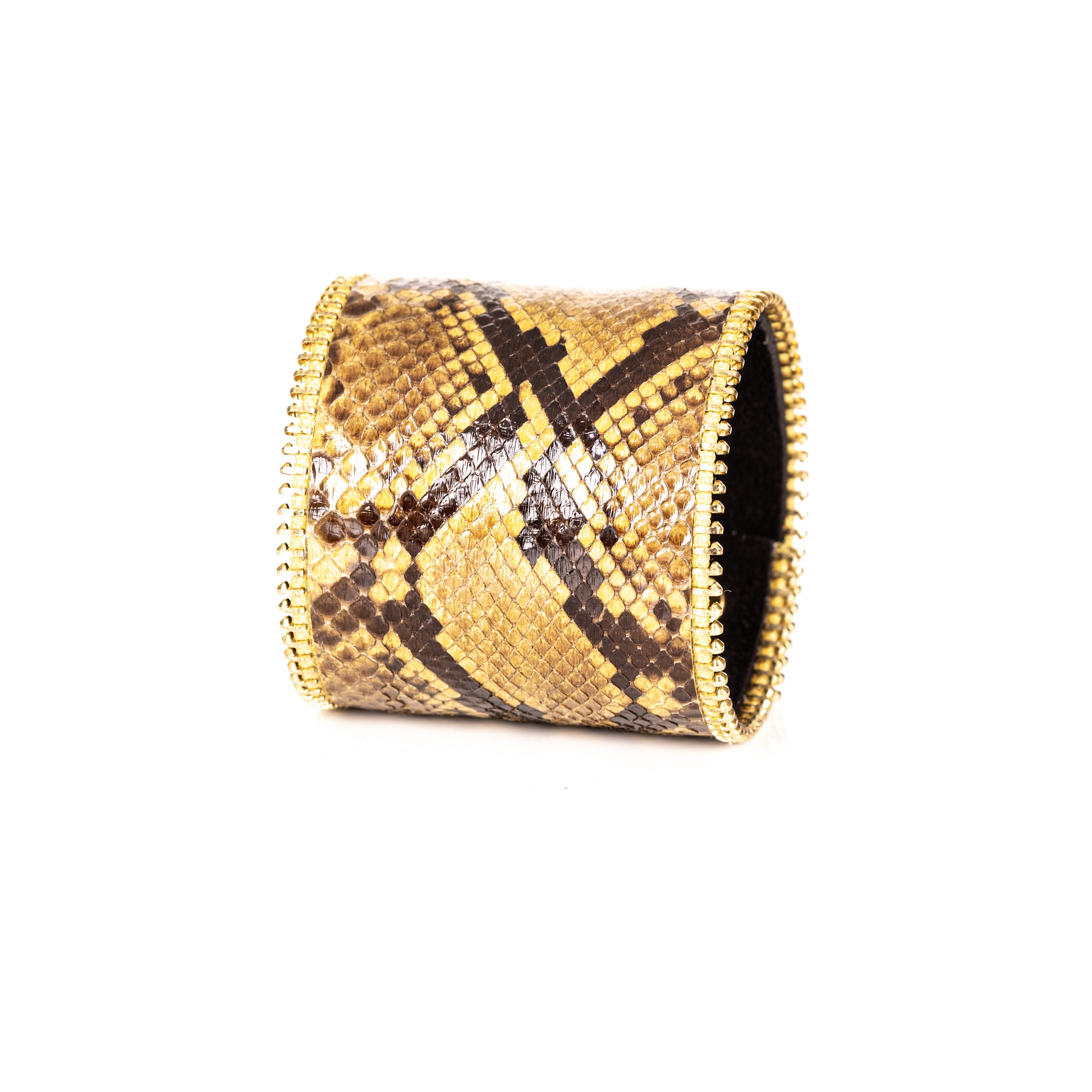 The Golden Mirage Python Leather Cuff