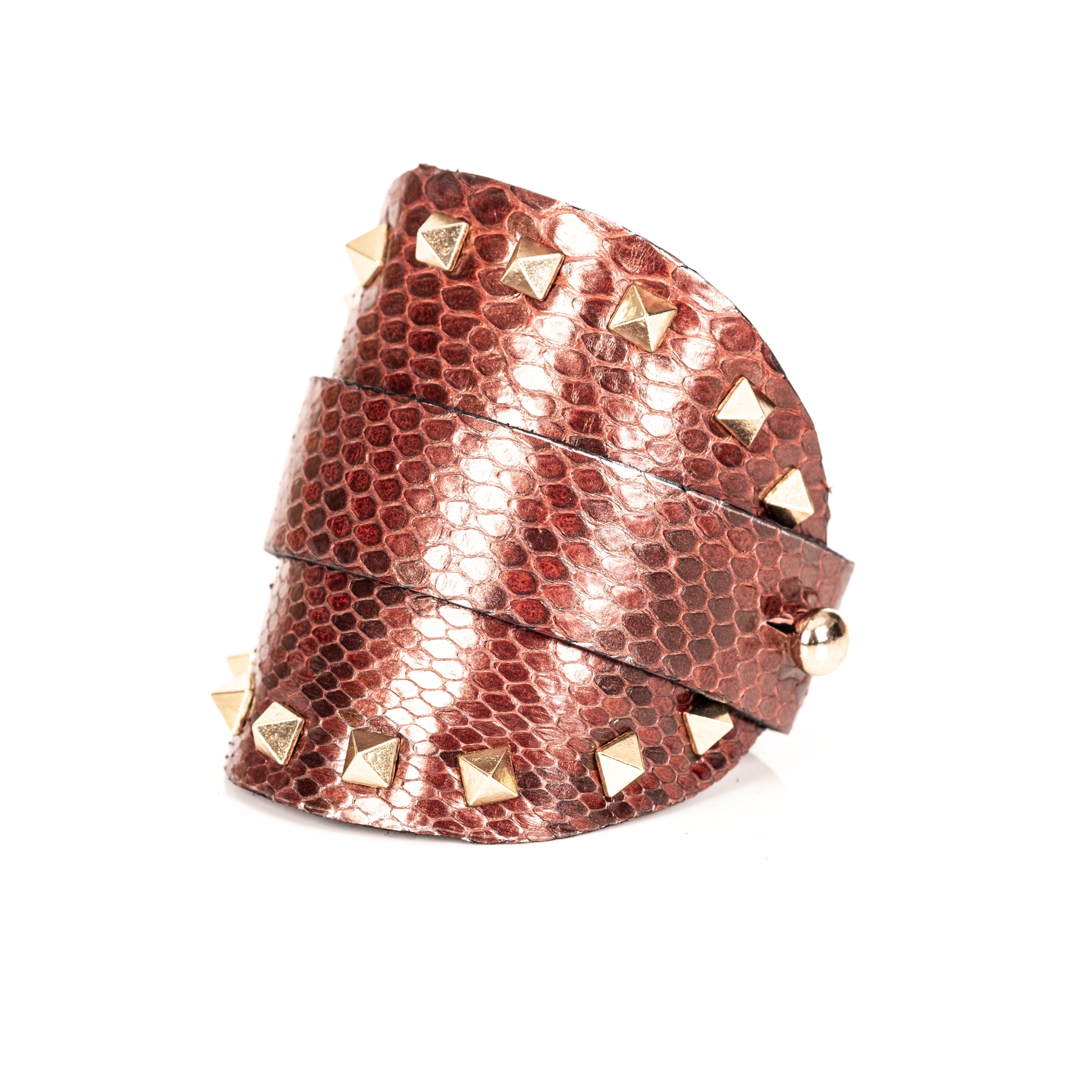 Serpent Rebel Cuff Metallic Python Leather Women’s Bracelet