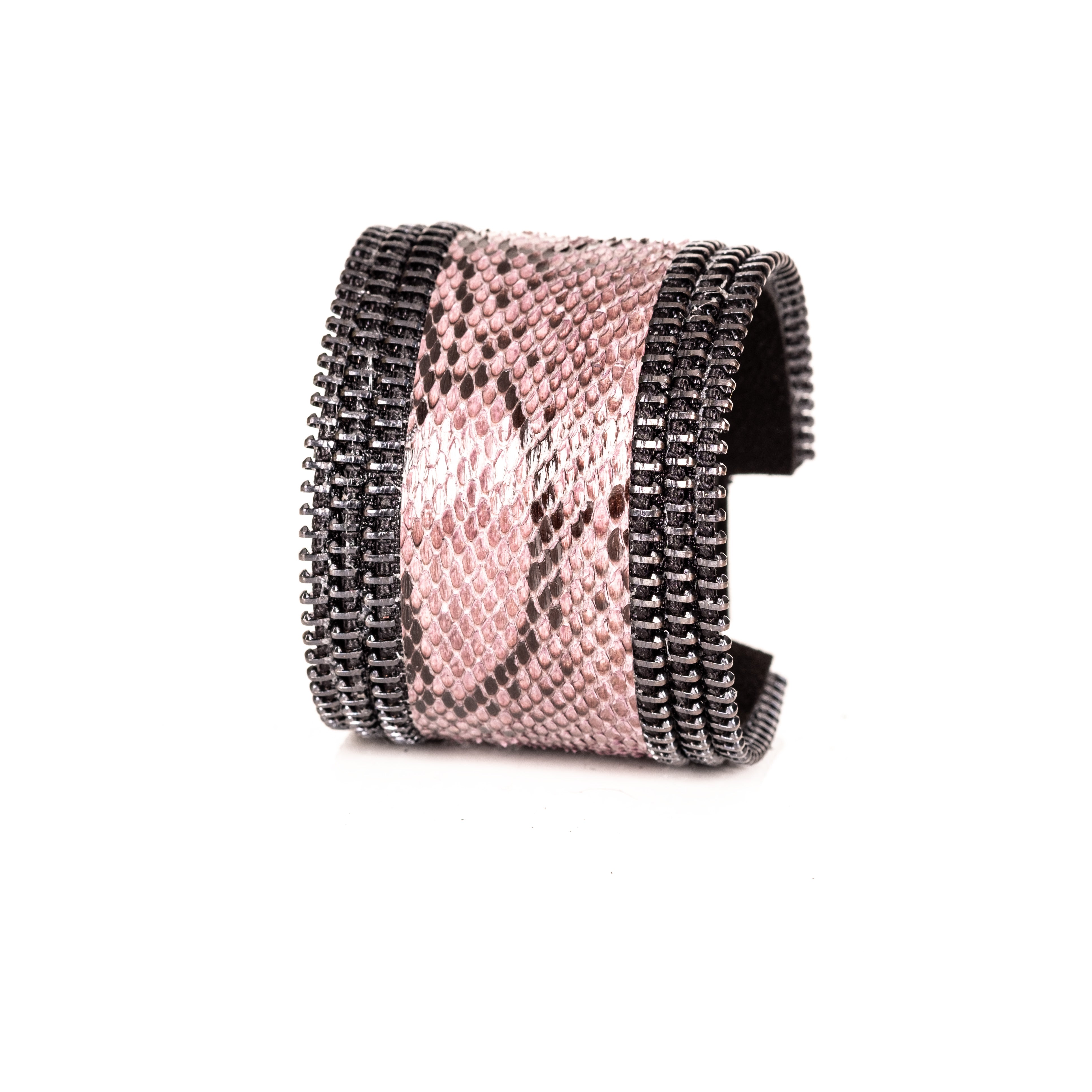 The Blush Python Double Edge Zip Cuff