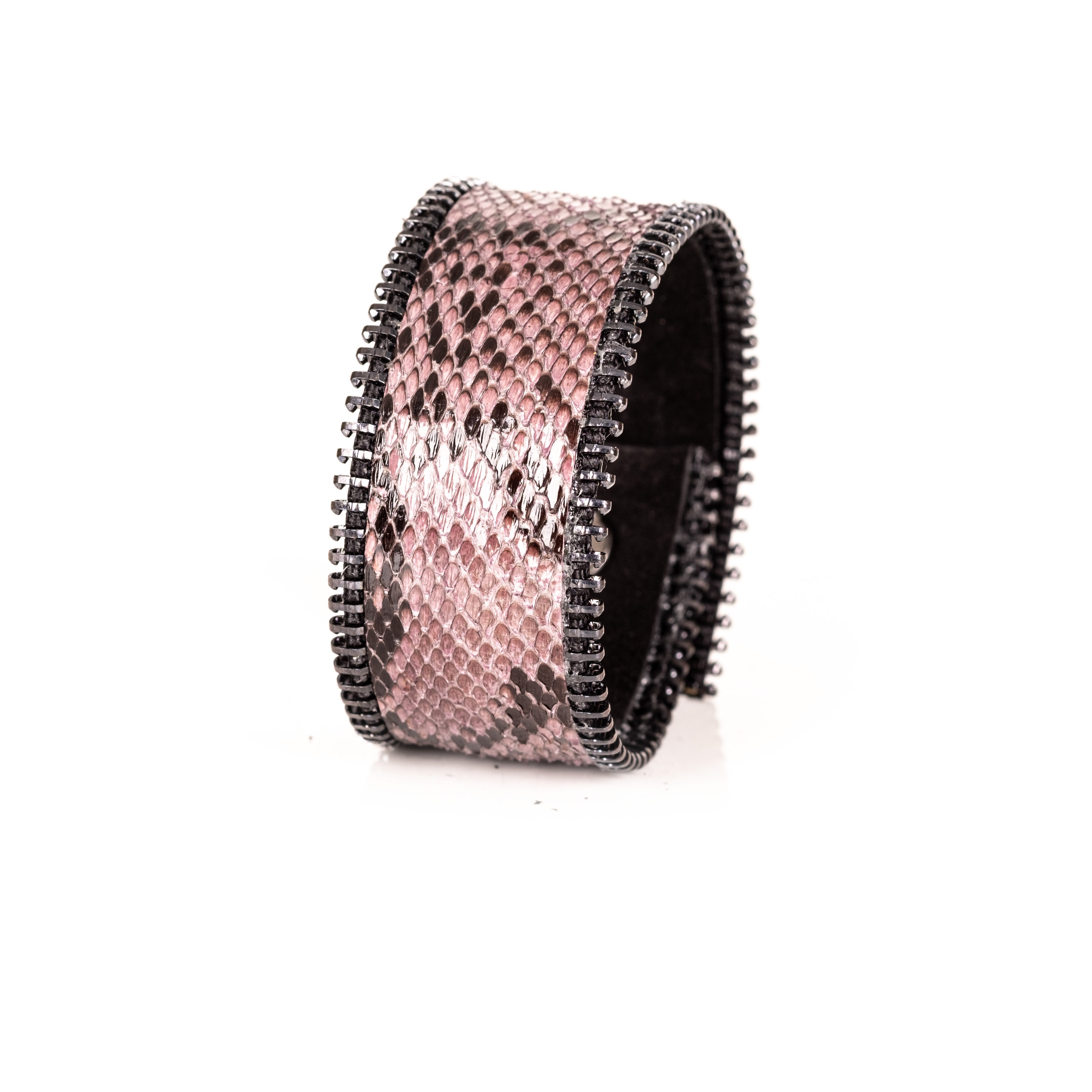 The Blush Venom Pink Python Leather Cuff