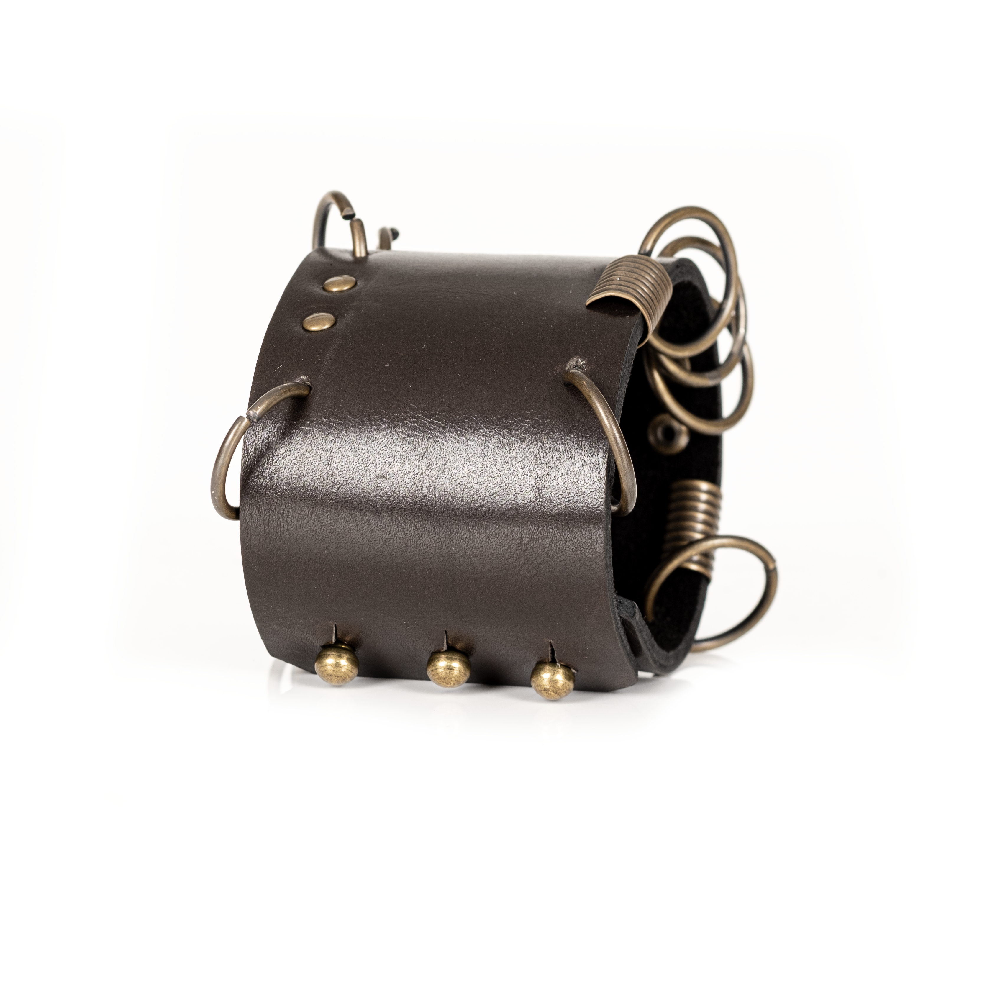 Industrial Rebel Leather Cuff Handmade Wide Bracelet