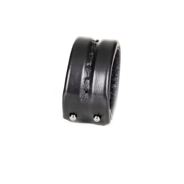 Men’s Black Padded Leather Cuff Center Stitch Channel