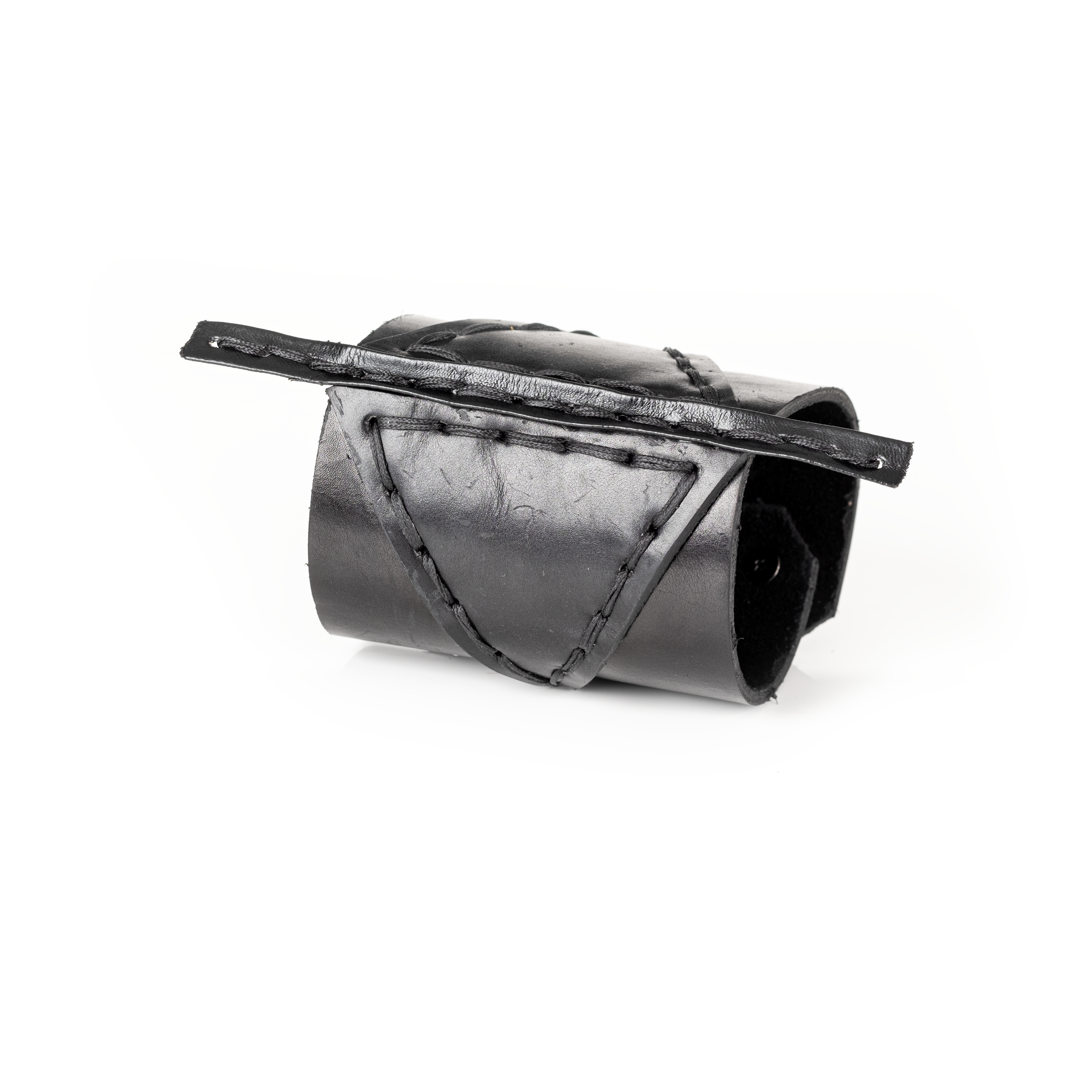 Iron Fold Leather Cuff Handcrafted Minimal Black Statement