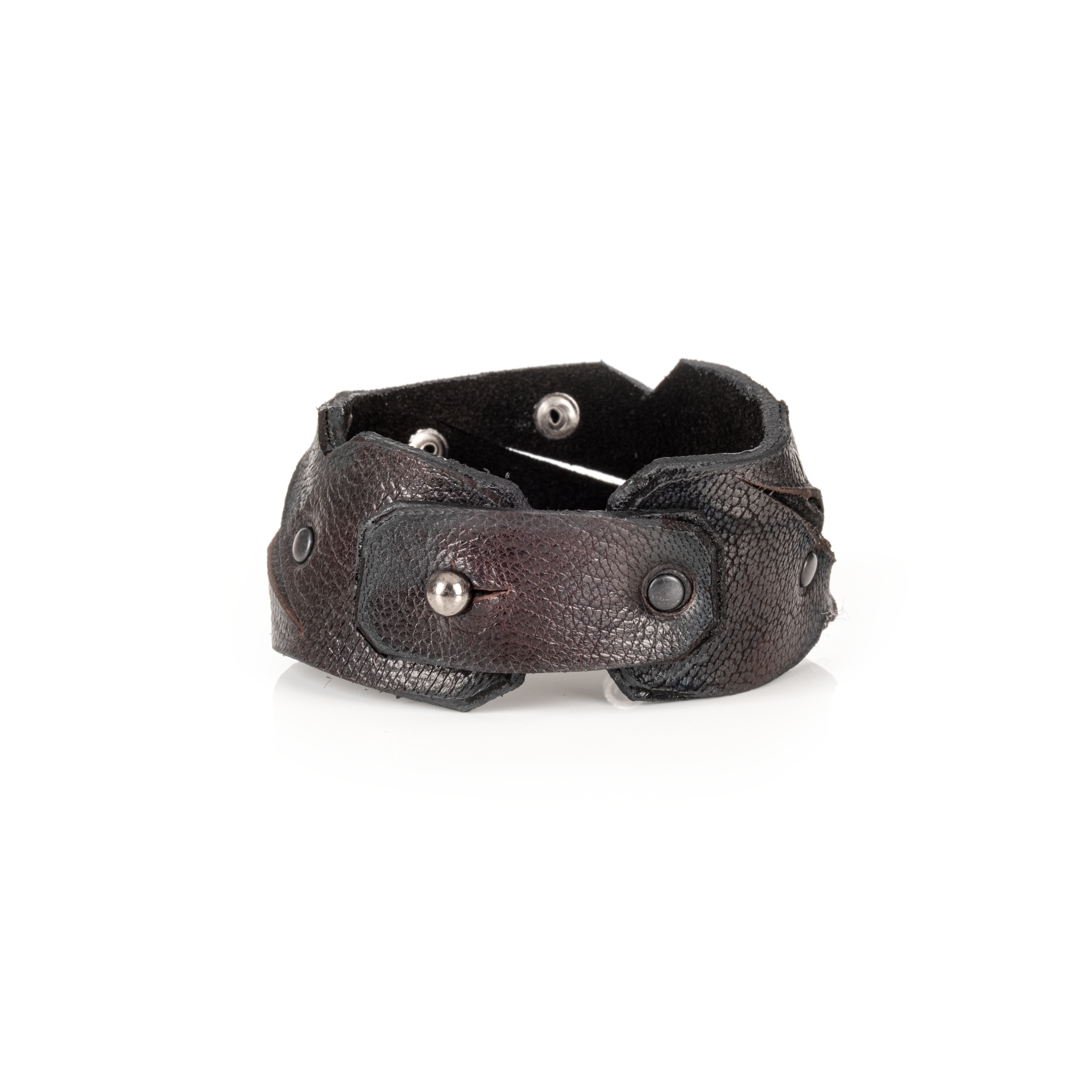 Rogue Edge Leather Cuff Handcrafted Black Genuine Leather