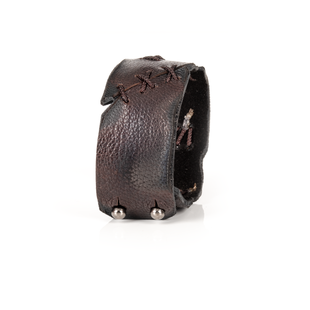 Rogue Stitch Leather Cuff Handcrafted Black Men’s Bracelet