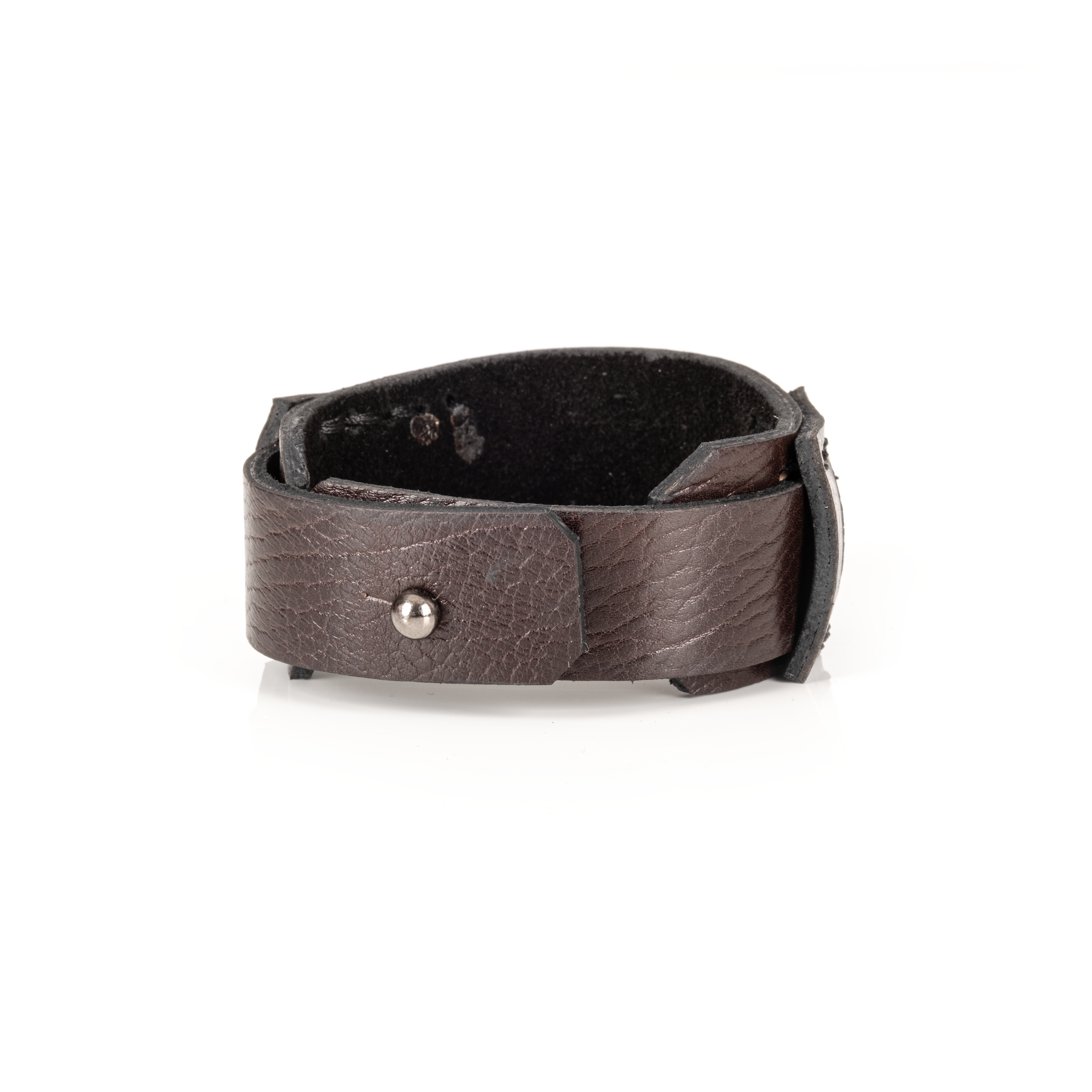 Nomad Leather Cuff Handcrafted Dark Brown Men’s Bracelet