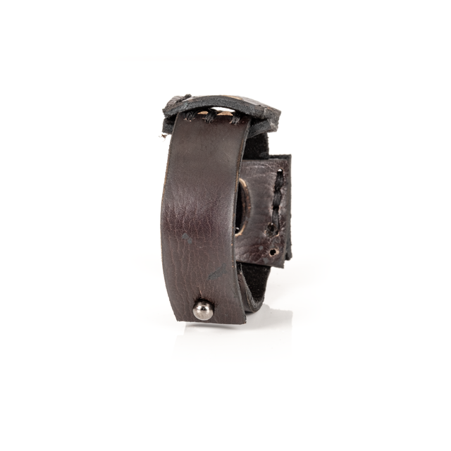 Vanguard Leather Cuff Handcrafted Dark Brown Men’s Bracelet