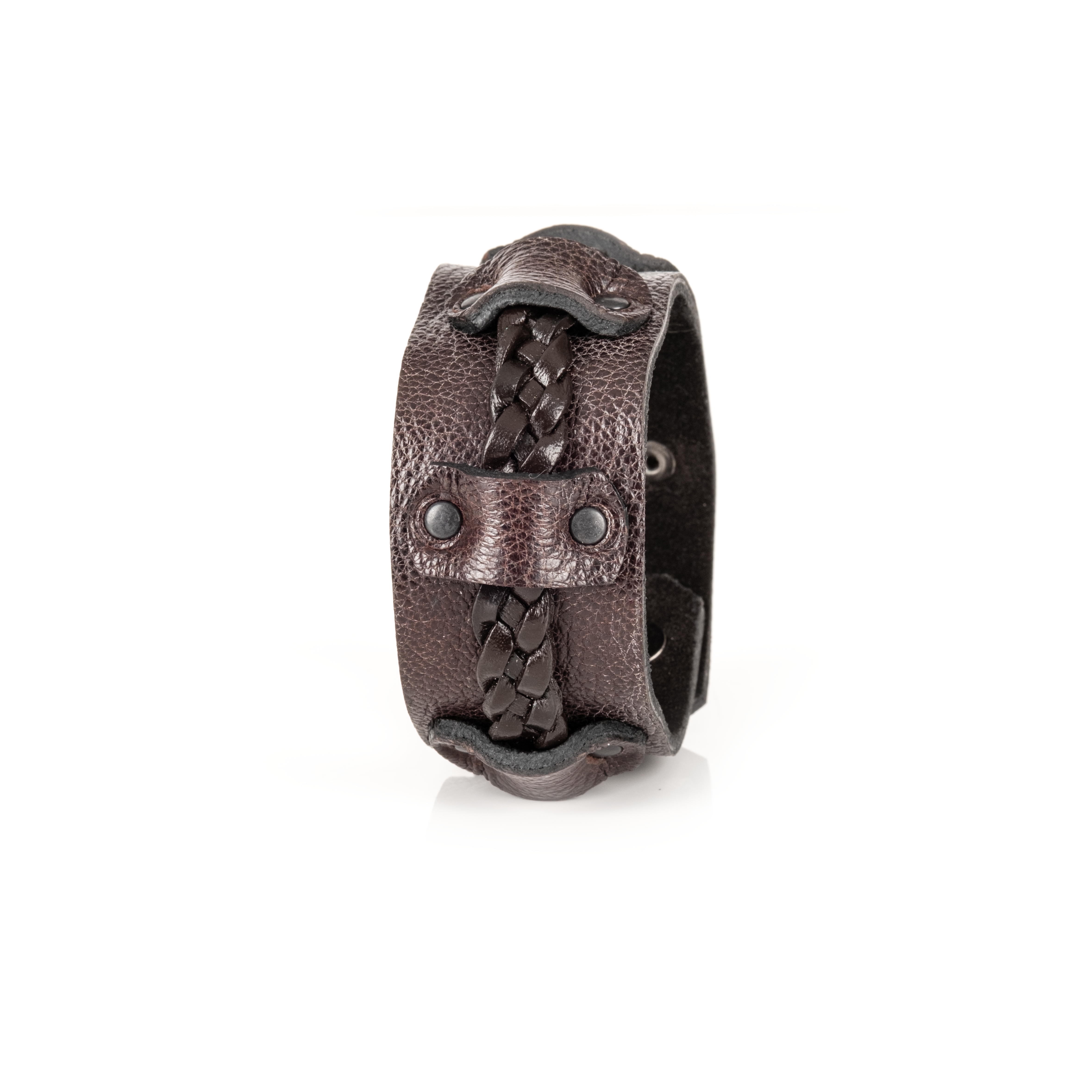 Braided Valor Leather Cuff Handcrafted Men’s Bracelet