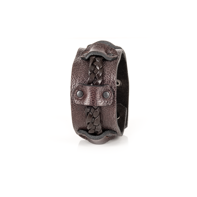 Braided Valor Leather Cuff Handcrafted Men’s Bracelet