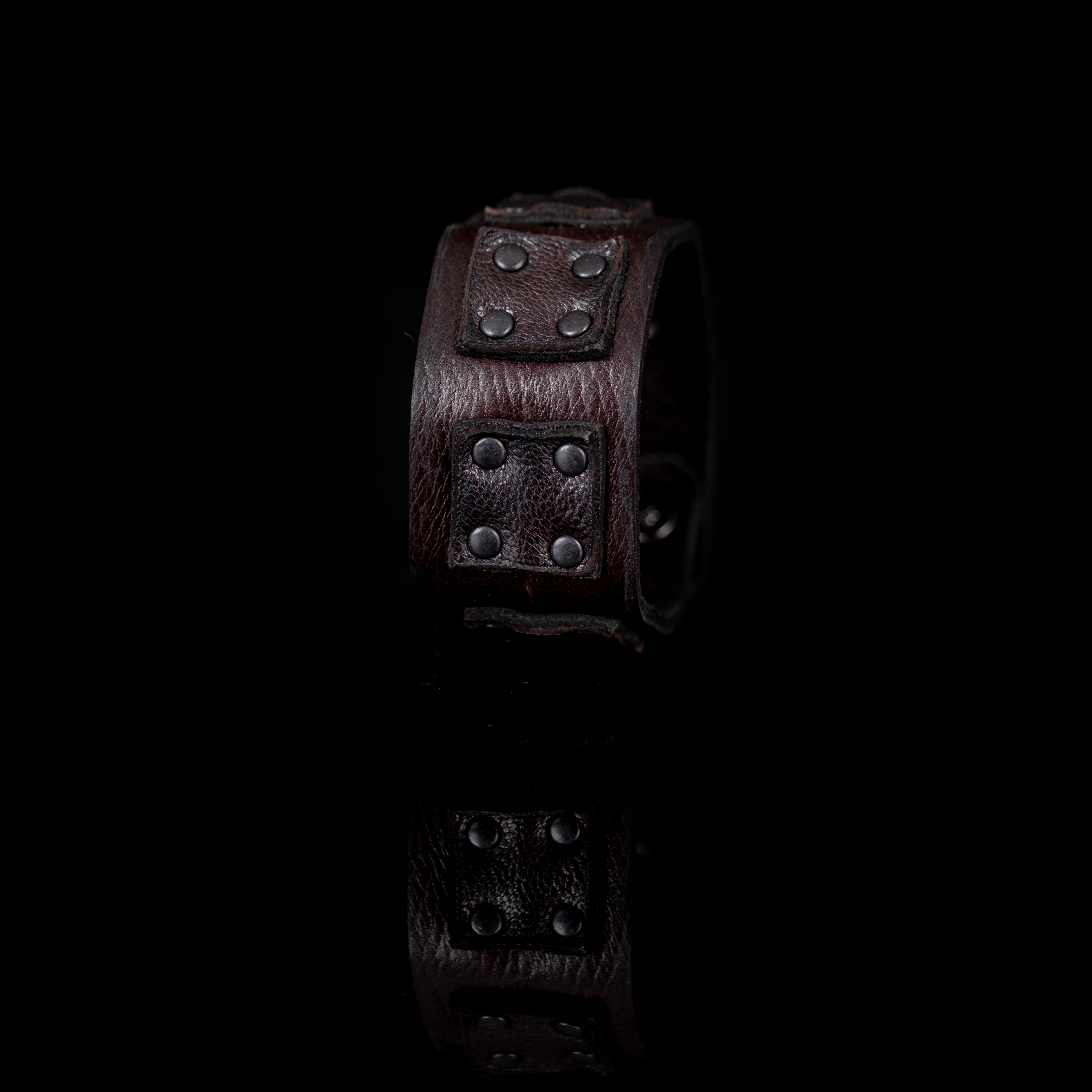 Iron Grid Leather Cuff Handcrafted Men’s Bracelet