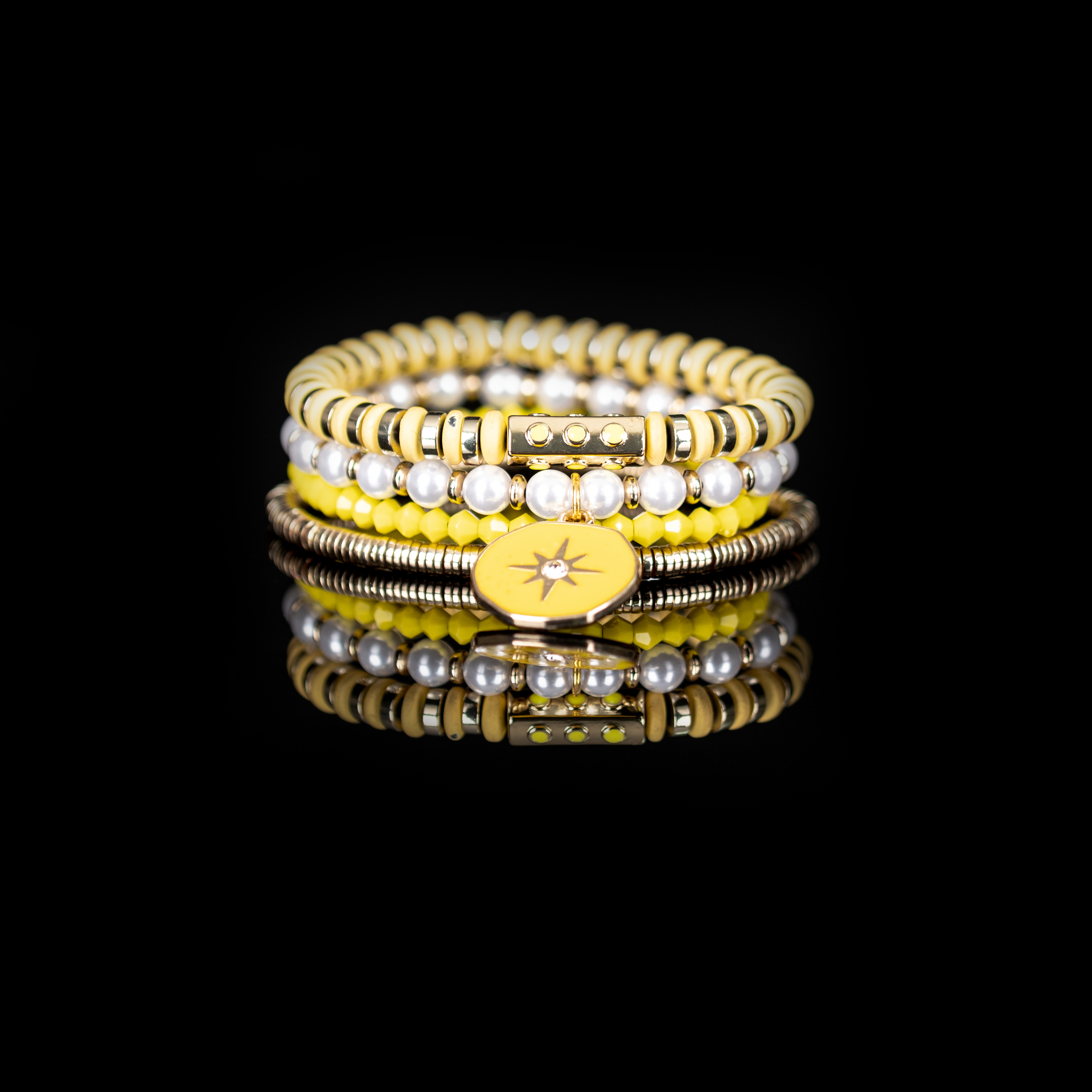 Solar Muse Golden Light Bracelet Set
