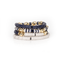Layered Bead Stack Bracelet Navy Structure Gold