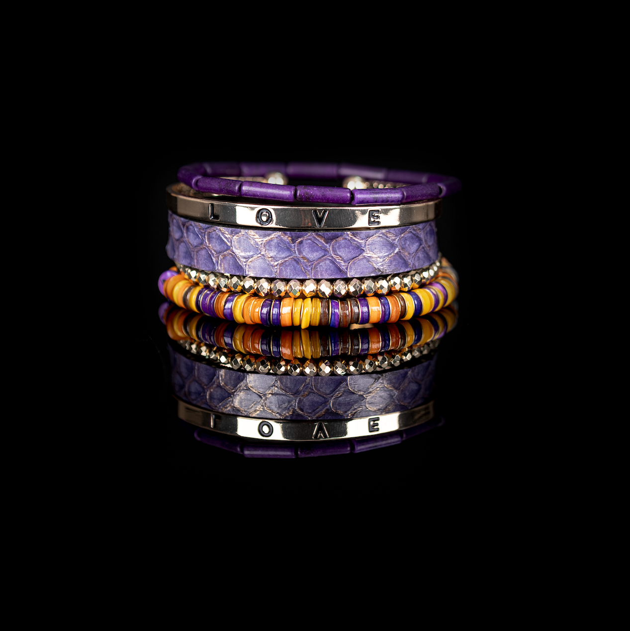 True Love Amethyst Python Bracelet Set