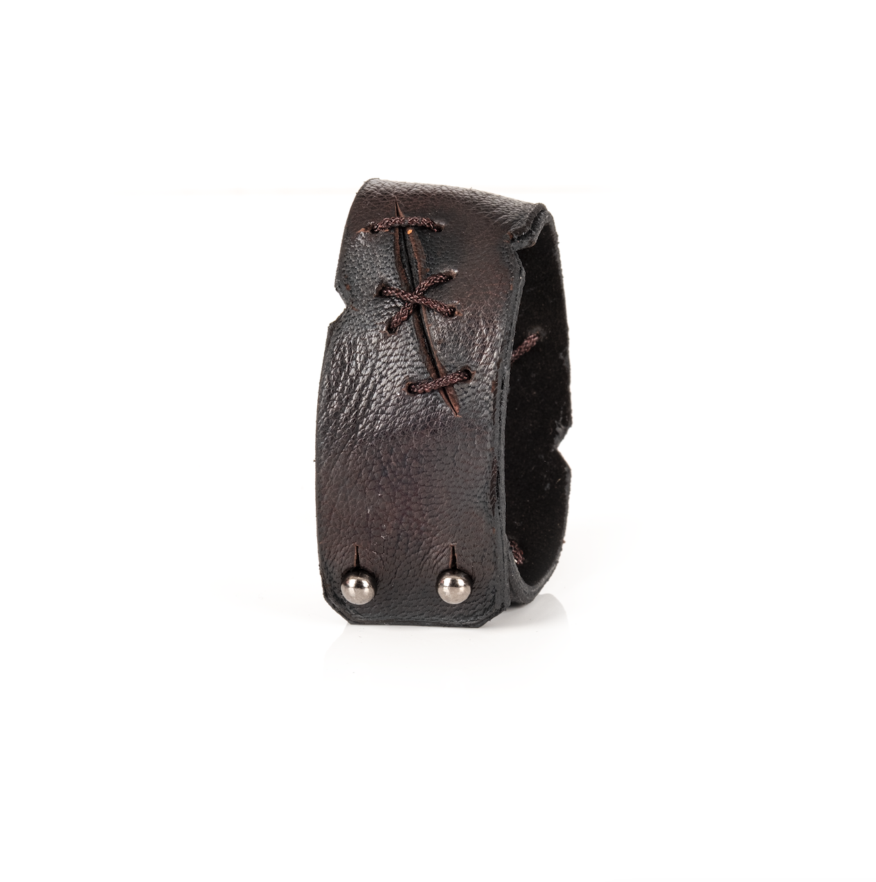Outlaw Cross Leather Cuff Handcrafted Black Men’s Bracelet