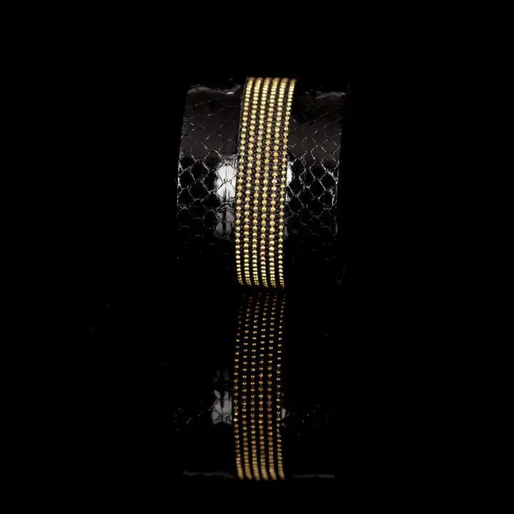 The Golden Venom Black Python Leather Cuff