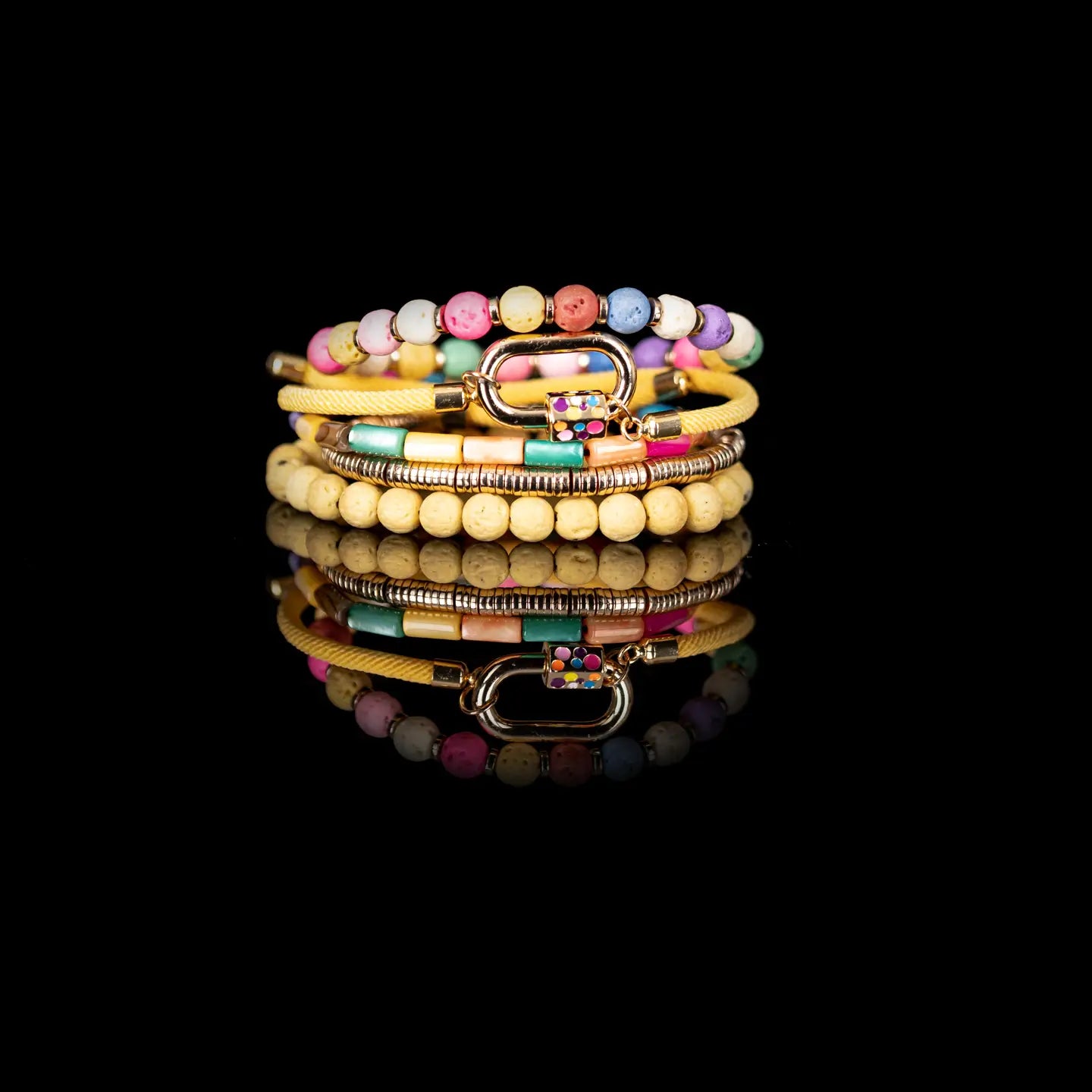 Sun Riot Colorful Bead Stack Bracelet