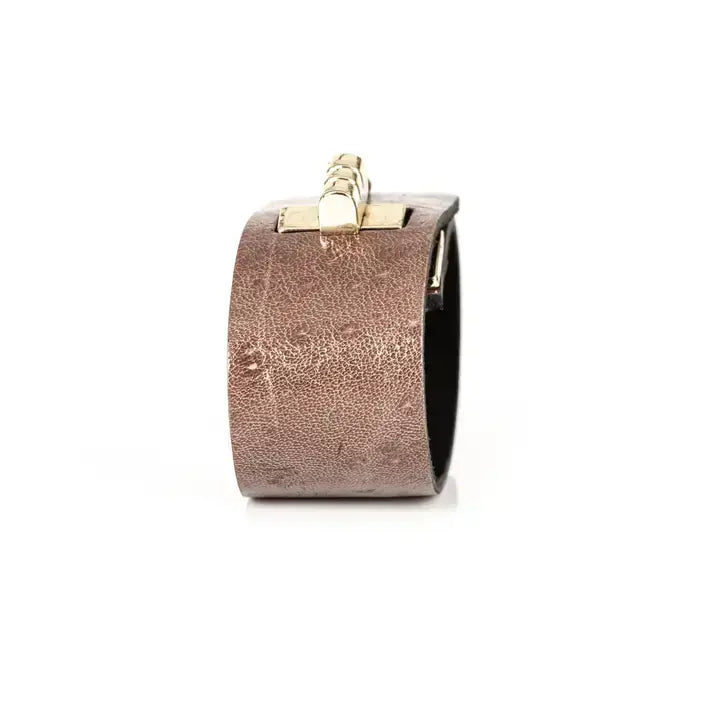 The Lockdown Brown Leather & Gold Hardware Bracelet